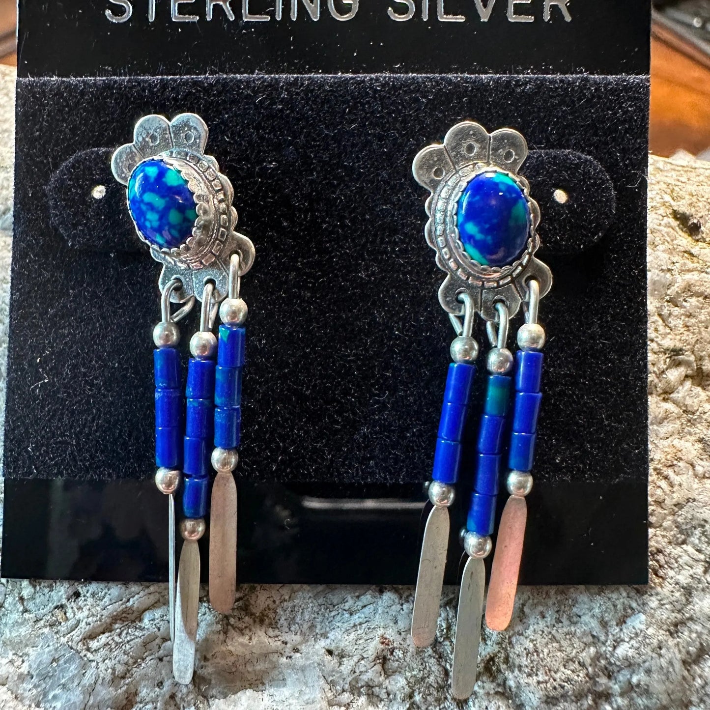 Native American Drop Earring, Genuine Silver & Dark Turquoise Drop Stud Earring, Gift BoxNative American Drop Earring, Genuine Silver & Dark Turquoise Drop Stud Earring, Gift Box - Premium Drop Wire Earring from Silver Elegant - Just $29! Shop now at Silver Elegant