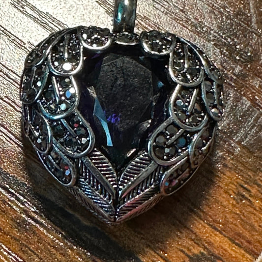 Pendant Purple Jewel Winged Heart Silver Boho JewelryPendant Purple Jewel Winged Heart Silver Boho Jewelry - Premium Pendant from Silver Elegant - Just $27! Shop now at Silver Elegant