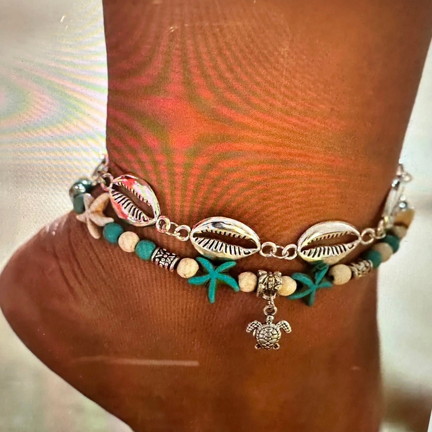 Ocean-Inspired Turtle Pendant Anklet with Shell Beads for Summer Beach StyleOcean-Inspired Turtle Pendant Anklet with Shell Beads for Summer Beach Style - Premium boho anklet from Silver Elegant - Just $14! Shop now at Silver Elegant