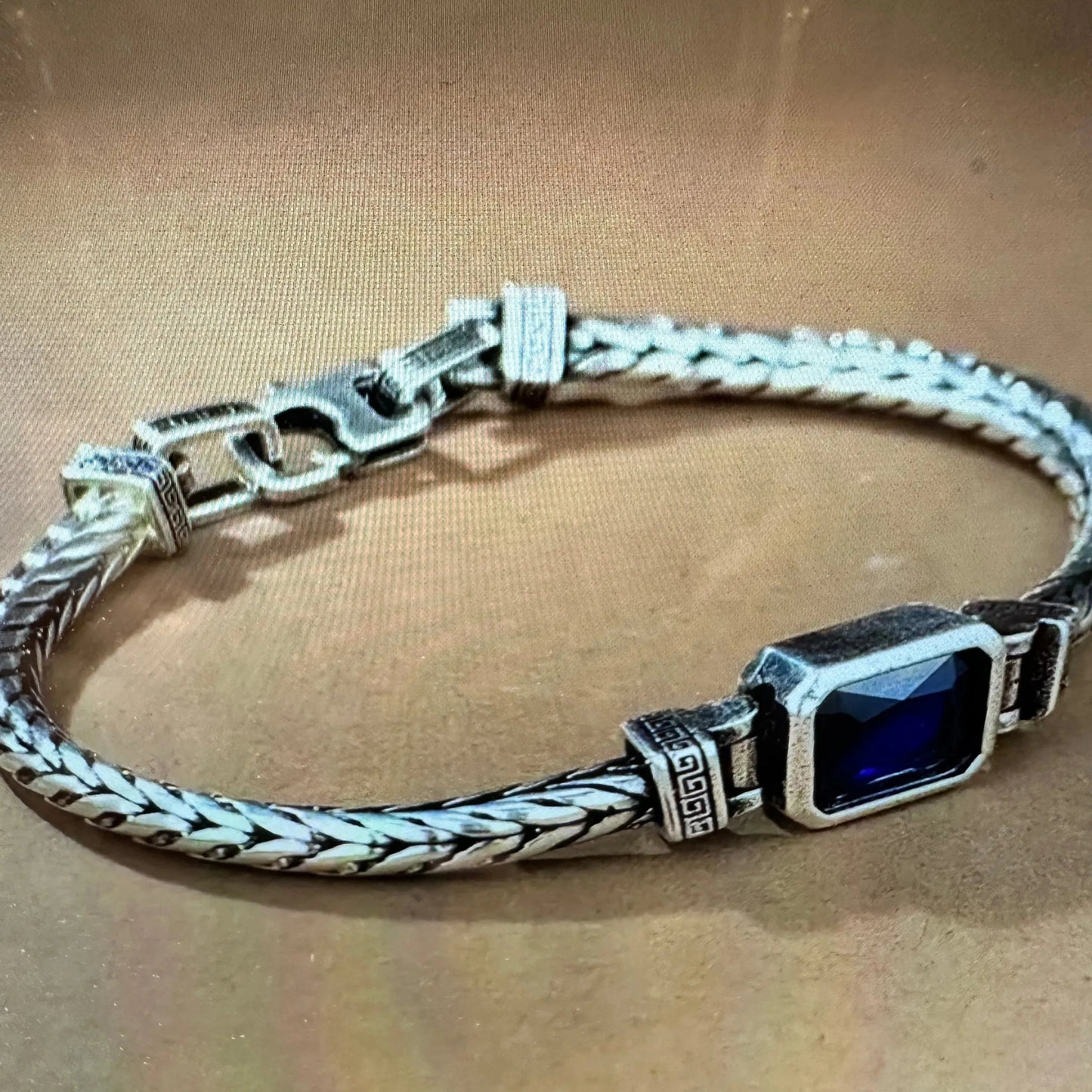 Boho Woven Sapphire Blue Crystal Bracelet, Size 7.1CMBoho Woven Sapphire Blue Crystal Bracelet, Size 7.1CM - Premium boho bracelet from Silver Elegant - Just $22! Shop now at Silver Elegant