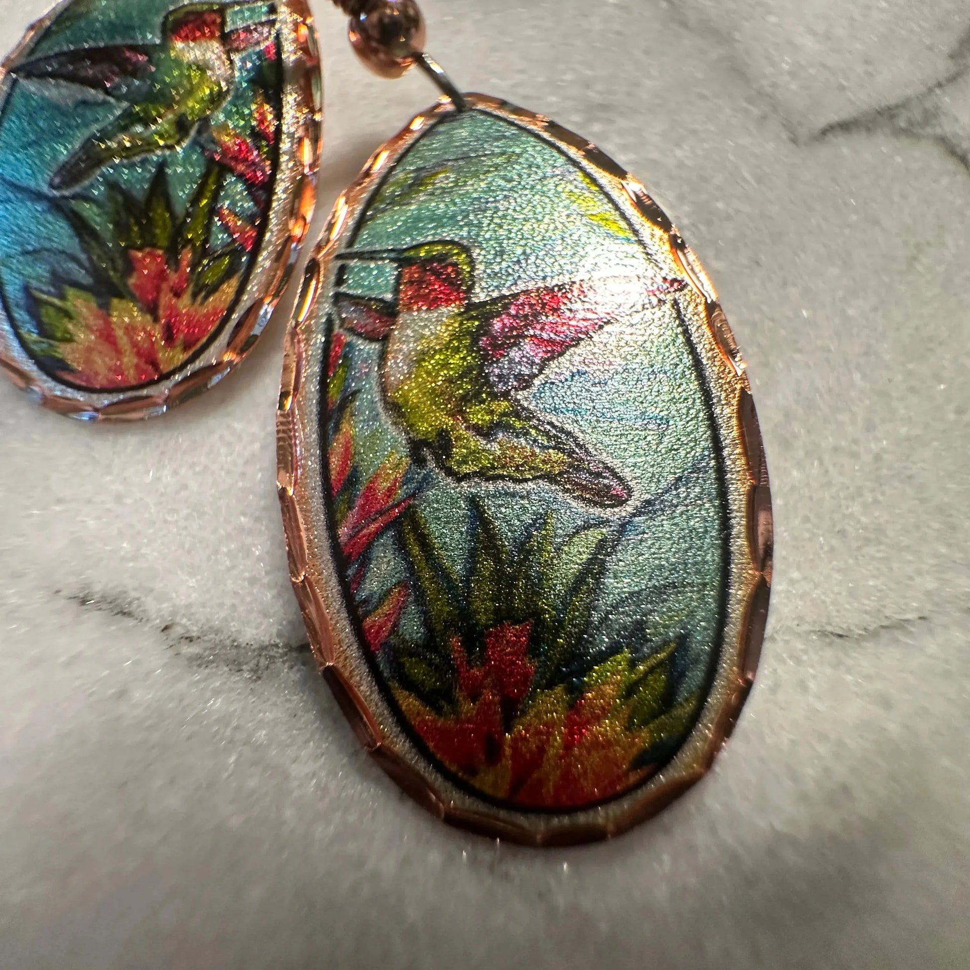 Handcrafted Boho Hummingbird Earrings, Diamond Cut Wire Drop Copper Earrings, Gift BoxHandcrafted Boho Hummingbird Earrings, Diamond Cut Wire Drop Copper Earrings, Gift Box - Premium Boho Drop Earring from COPPER ARTS INC. - Just $25! Shop now at Silver Elegant