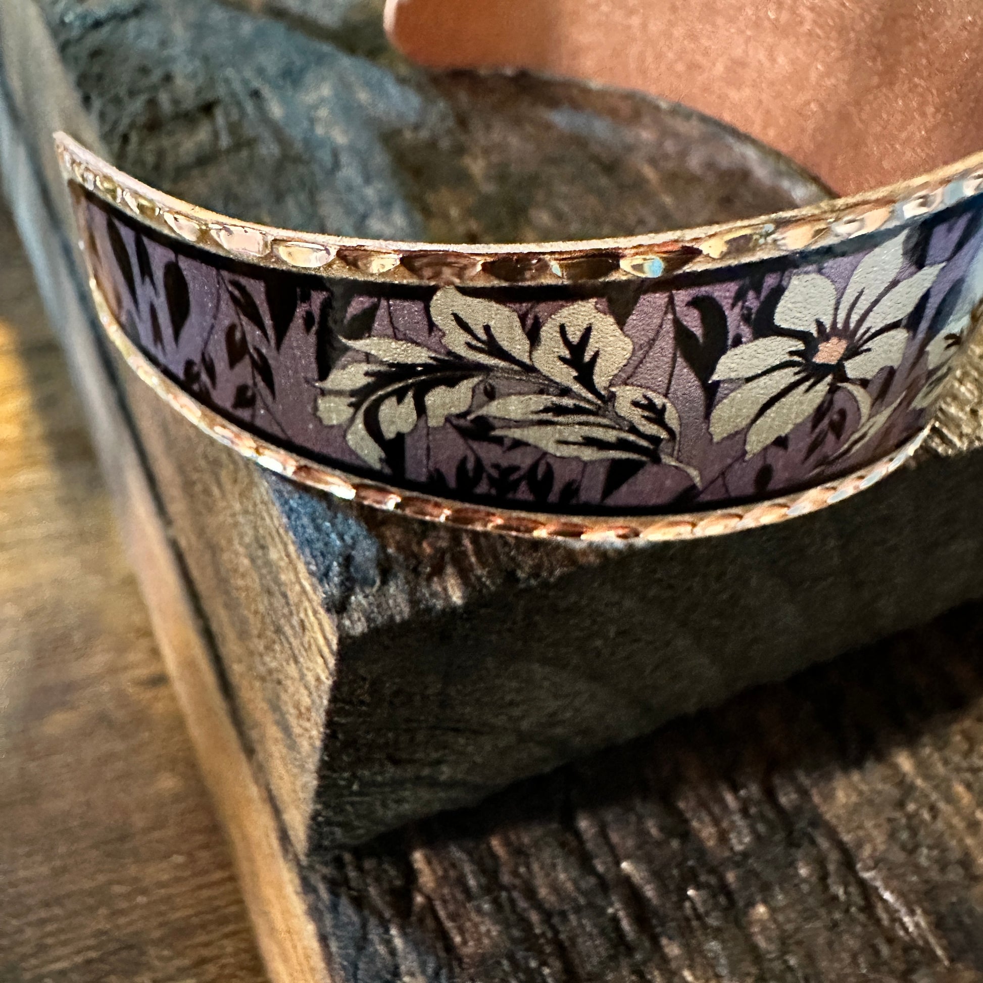 Handmade Boho Copper Purple Floral Wide Cuff Bracelet, Gift BoxHandmade Boho Copper Purple Floral Wide Cuff Bracelet, Gift Box - Premium boho bracelet from COPPER ARTS INC. - Just $32! Shop now at Silver Elegant