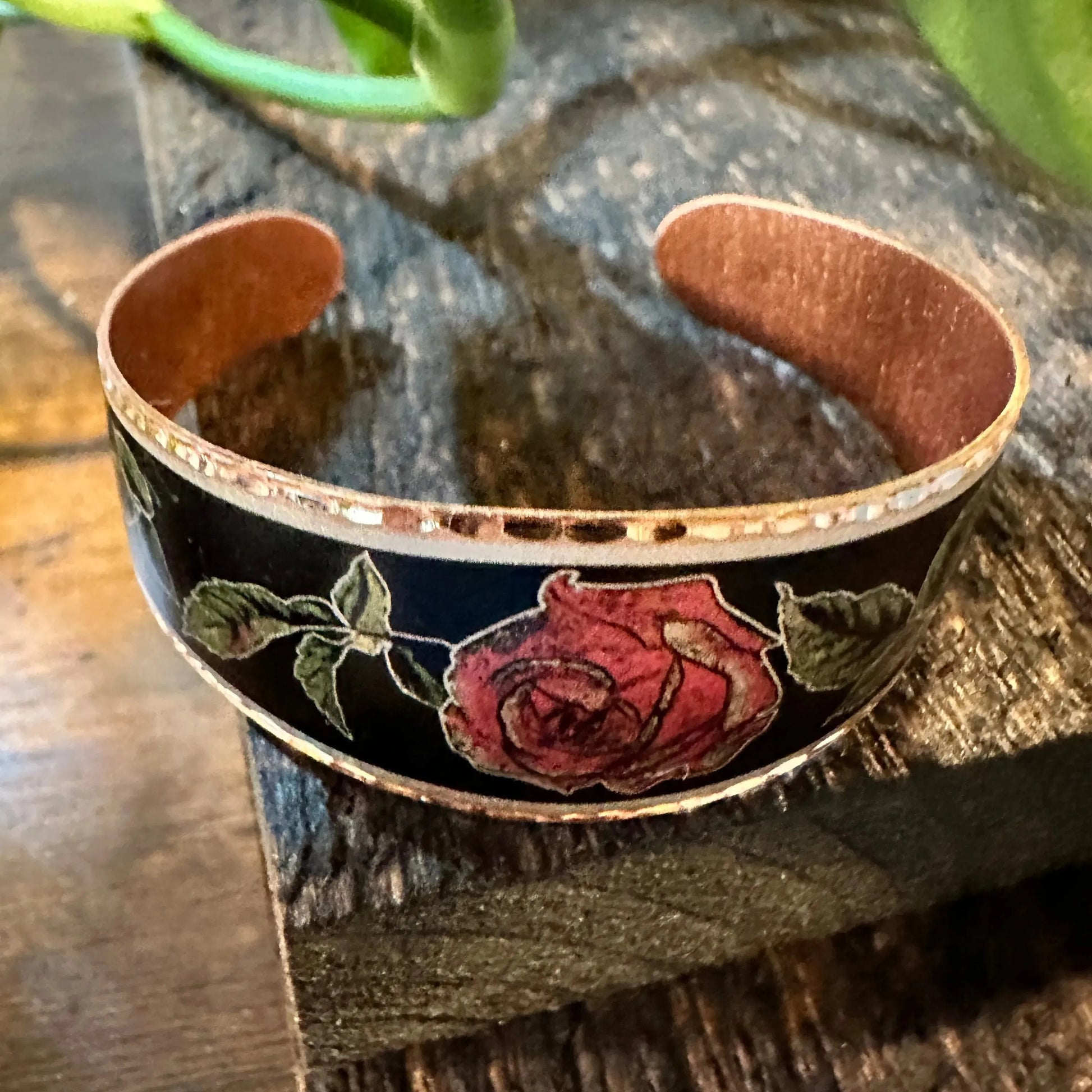 Handmade Boho Copper Red Rose Bracelet, Rose Copper Wide Cuff Bracelet, Gift BoxHandmade Boho Copper Red Rose Bracelet, Rose Copper Wide Cuff Bracelet, Gift Box - Premium boho bracelet from COPPER ARTS INC. - Just $32! Shop now at Silver Elegant