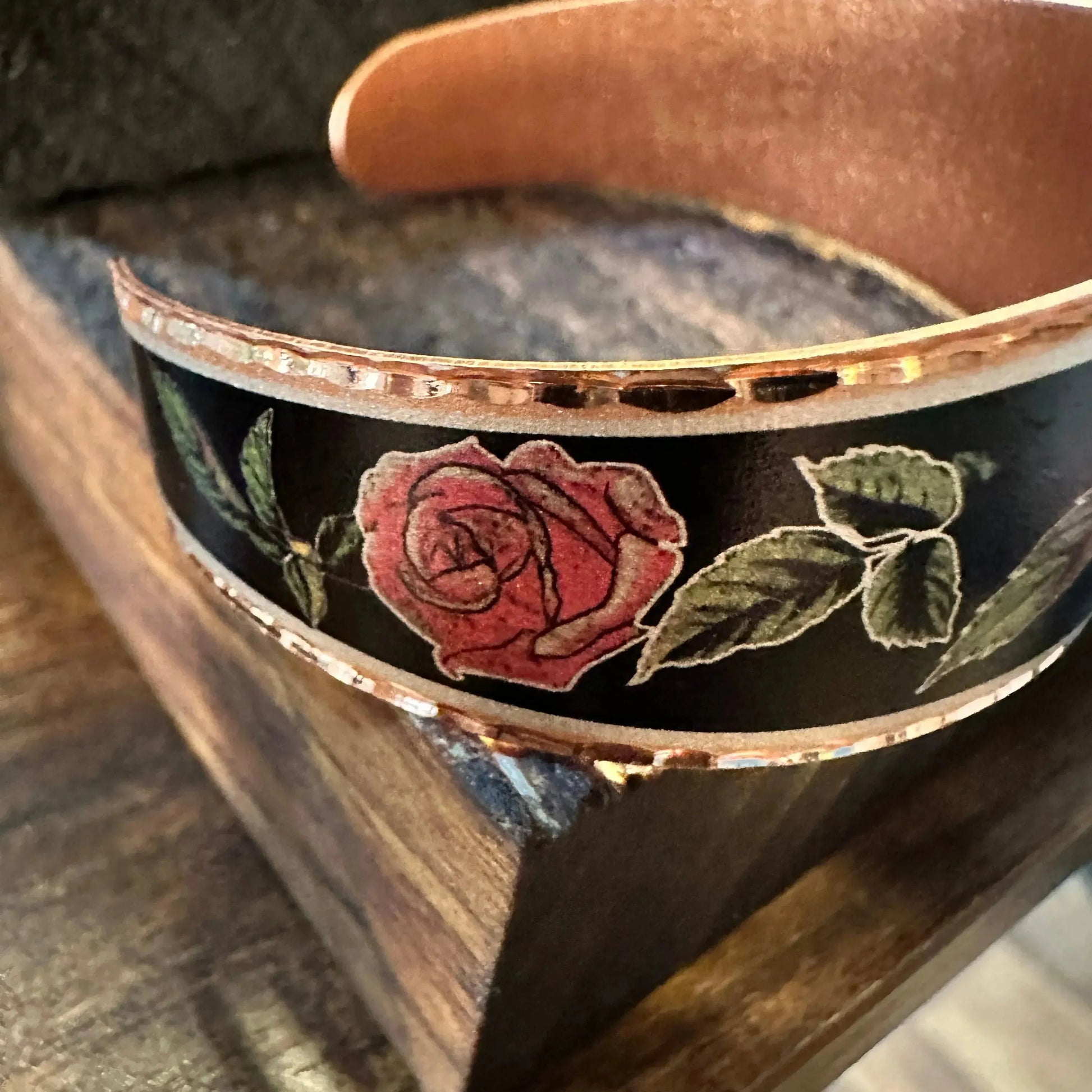 Handmade Boho Copper Red Rose Bracelet, Rose Copper Wide Cuff Bracelet, Gift BoxHandmade Boho Copper Red Rose Bracelet, Rose Copper Wide Cuff Bracelet, Gift Box - Premium boho bracelet from COPPER ARTS INC. - Just $32! Shop now at Silver Elegant