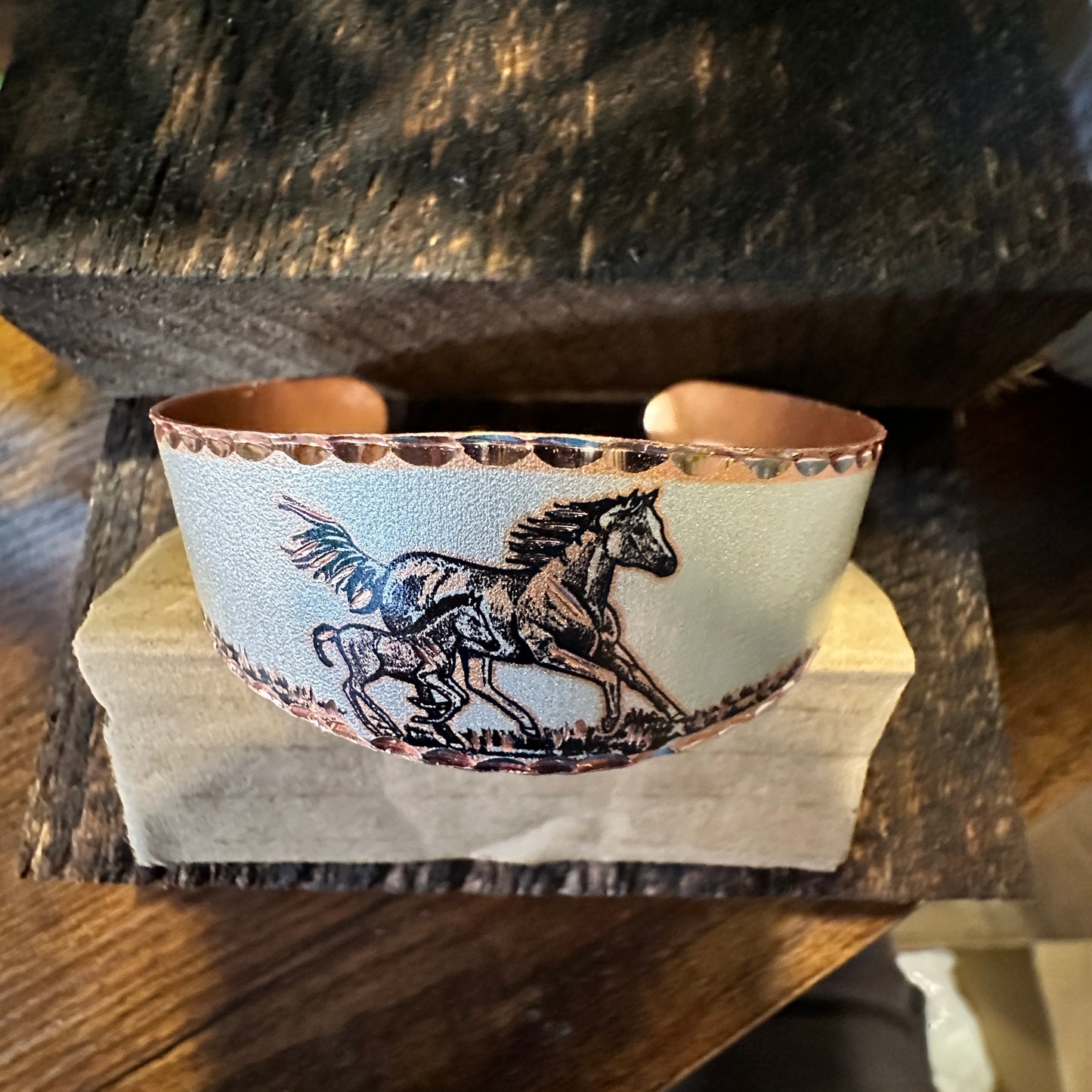 Handmade Boho Estuarian Cuff Bracelet, Horse and Pony Wide Cuff Bracelet, Gift BoxHandmade Boho Estuarian Cuff Bracelet, Horse and Pony Wide Cuff Bracelet, Gift Box - Premium boho bracelet from COPPER ARTS INC. - Just $32! Shop now at Silver Elegant