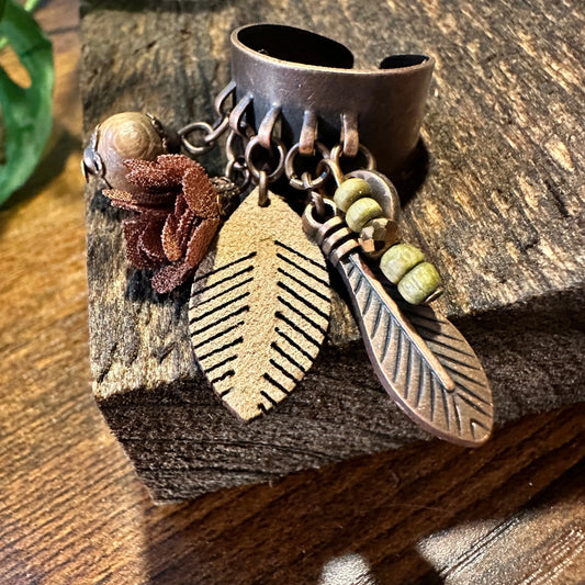 Handmade Artesian Hippie Indian Copper Feather Adjustable Cuff Ring, Gift BoxHandmade Artesian Hippie Indian Copper Feather Adjustable Cuff Ring, Gift Box - Premium hippie jewelry from Silver Elegant - Just $15! Shop now at Silver Elegant