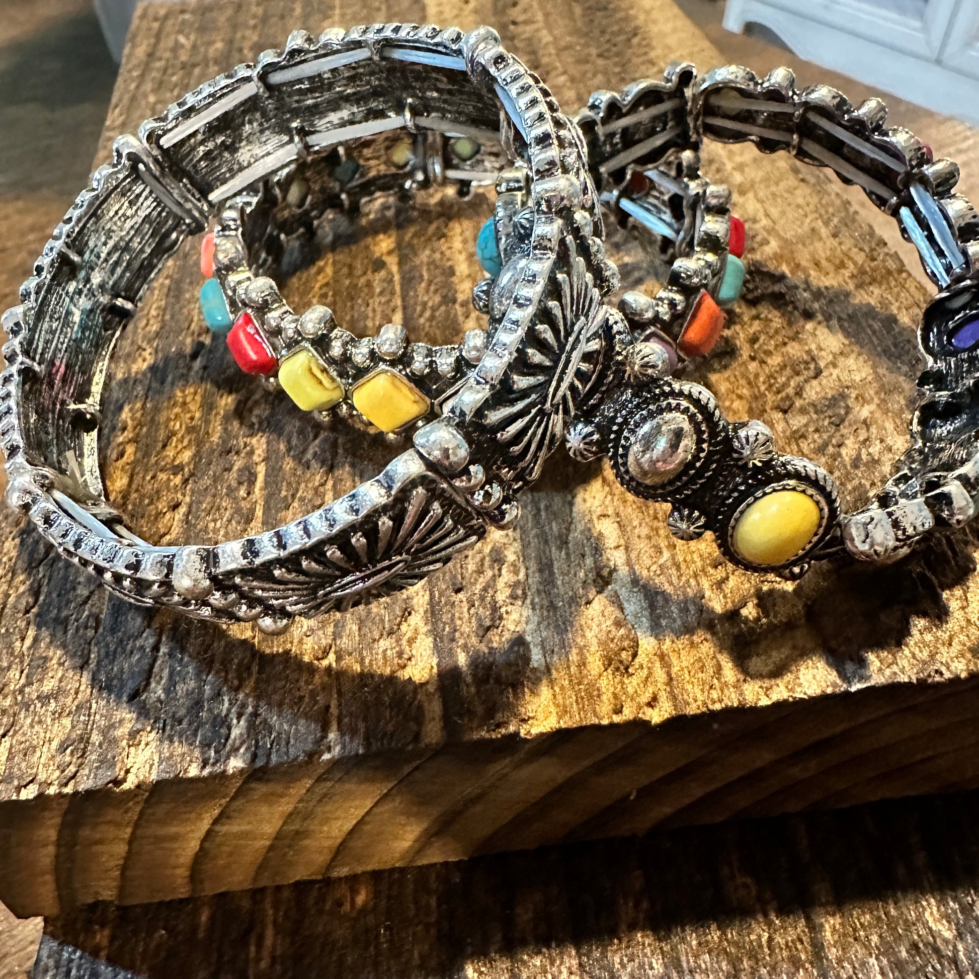 Boho Western Concho Bracelet, Navajo Pearl Beaded Stretch Cuff Bracelet, Gift BoxBoho Western Concho Bracelet, Navajo Pearl Beaded Stretch Cuff Bracelet, Gift Box - Premium bracelet from Sophia Collection - Just $32! Shop now at Silver Elegant