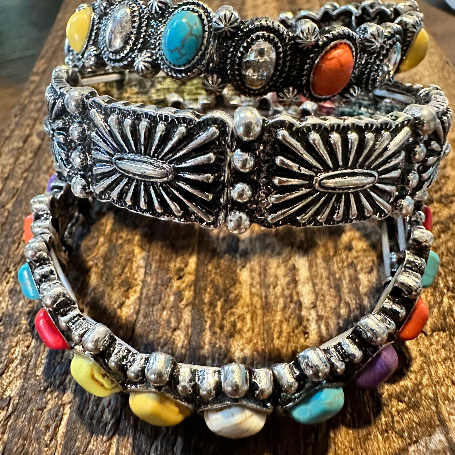 Boho Western Concho Bracelet, Navajo Pearl Beaded Stretch Cuff Bracelet, Gift BoxBoho Western Concho Bracelet, Navajo Pearl Beaded Stretch Cuff Bracelet, Gift Box - Premium bracelet from Sophia Collection - Just $32! Shop now at Silver Elegant