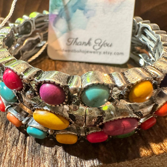 Handcrafted Boho Vintage Western Multicolor Stackable Bracelet Set, 3 Piece, Gift BoxHandcrafted Boho Vintage Western Multicolor Stackable Bracelet Set, 3 Piece, Gift Box - Premium boho bracelet from Sophia Collection - Just $29! Shop now at Silver Elegant