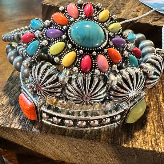 Floral Navajo Pearl Bracelets