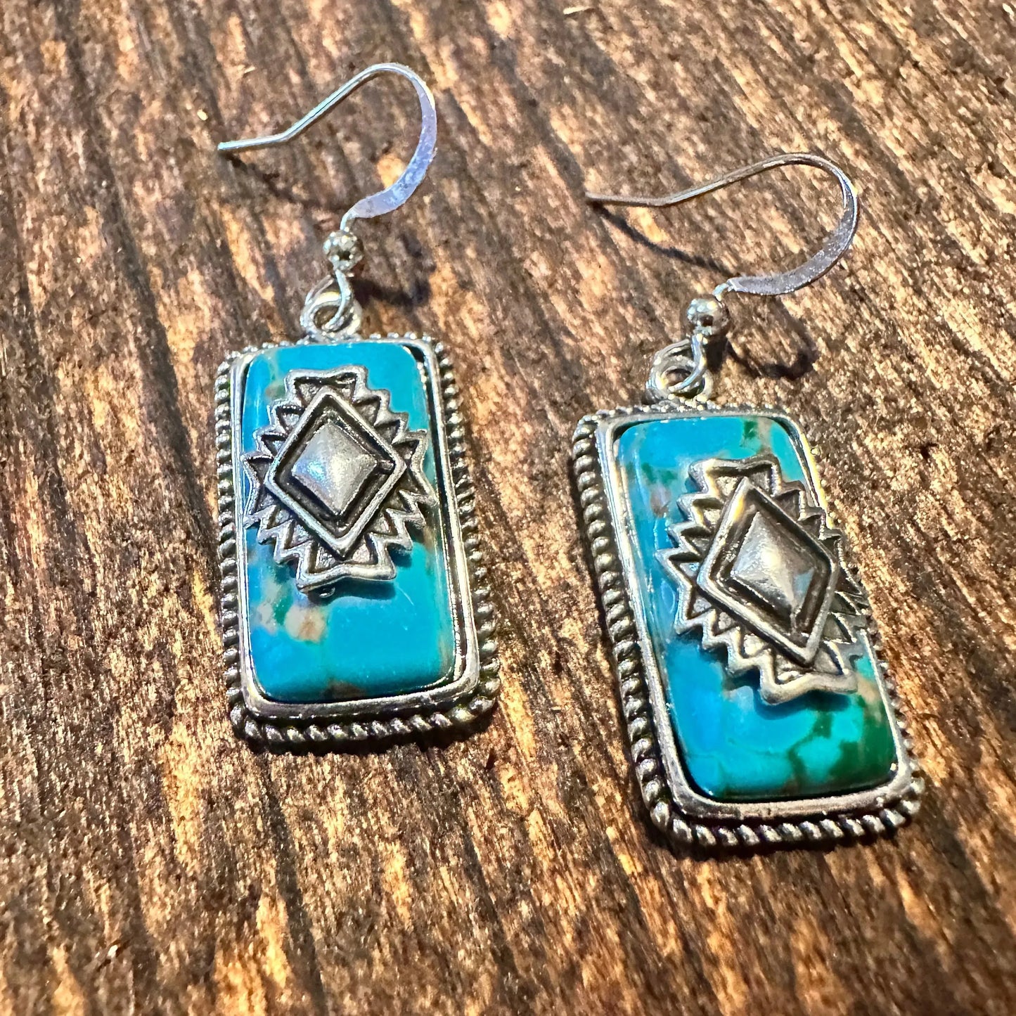 Handcrafted Bohemian Aztec Turquoise Dangle Earrings, Retro Ethnic Style , Gift BoxHandcrafted Bohemian Aztec Turquoise Dangle Earrings, Retro Ethnic Style , Gift Box - Premium Drop Wire Earring from Silver Elegant - Just $19! Shop now at Silver Elegant