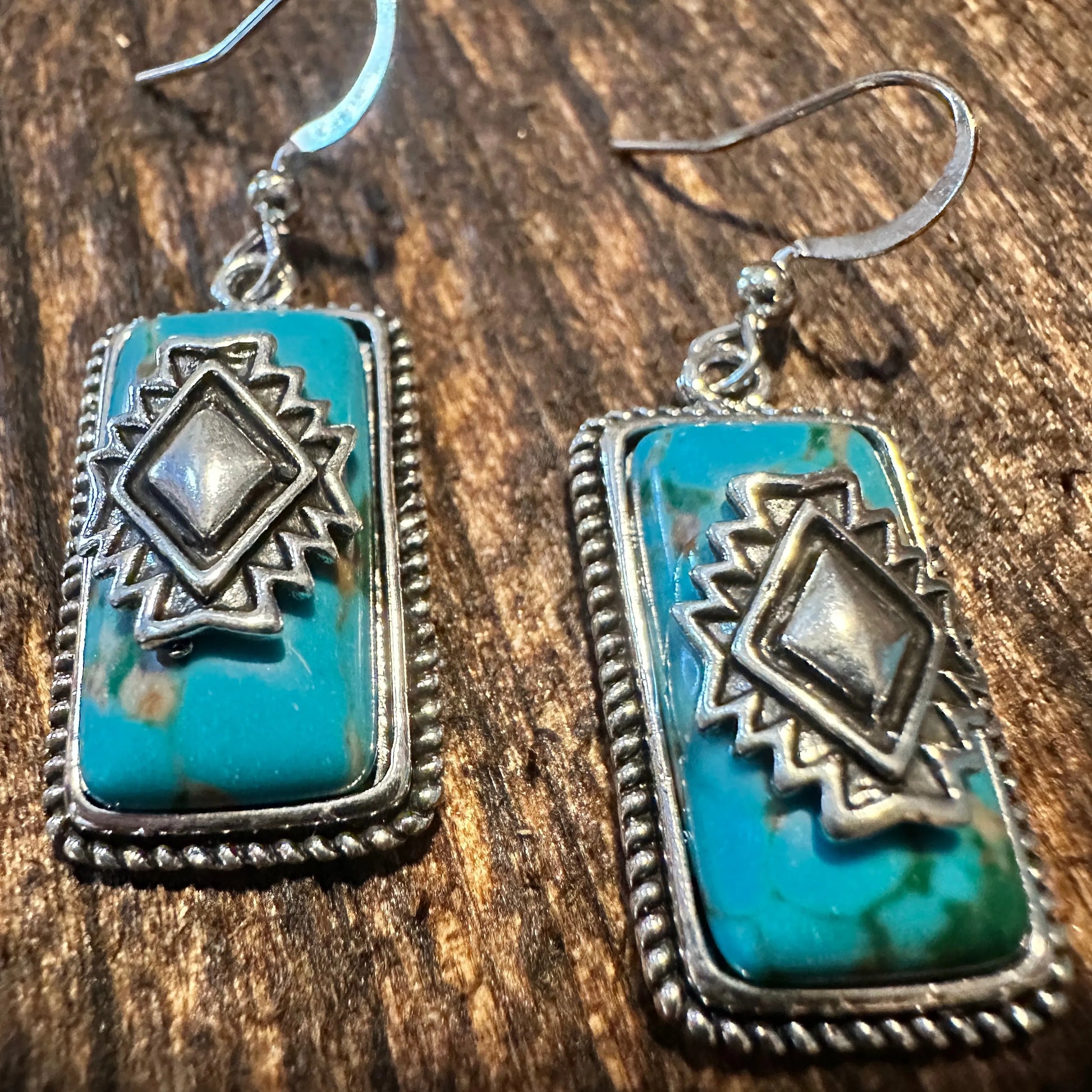 Handcrafted Bohemian Aztec Turquoise Dangle Earrings, Retro Ethnic Style , Gift BoxHandcrafted Bohemian Aztec Turquoise Dangle Earrings, Retro Ethnic Style , Gift Box - Premium Drop Wire Earring from Silver Elegant - Just $19! Shop now at Silver Elegant