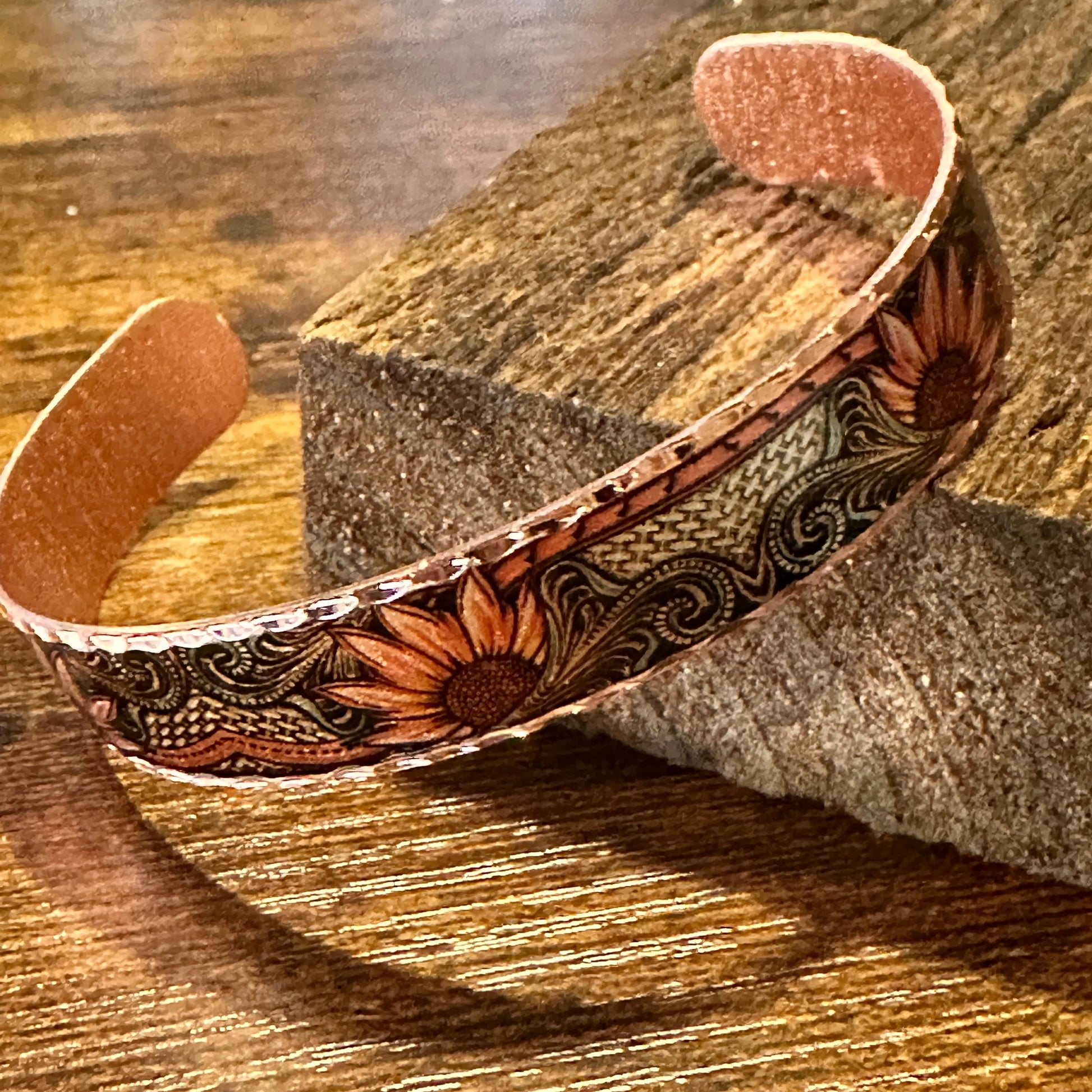 Handmade Boho Western Copper Native Sunflowers Narrow Bracelet, Gift BoxHandmade Boho Western Copper Native Sunflowers Narrow Bracelet, Gift Box - Premium boho bracelet from COPPER ARTS INC. - Just $27! Shop now at Silver Elegant