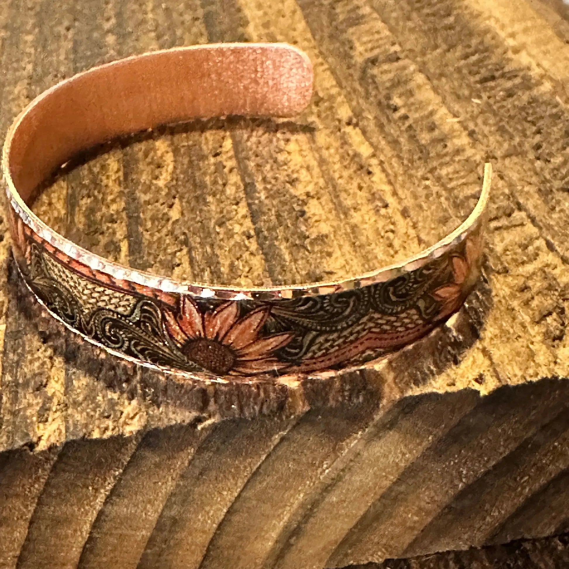 Handmade Boho Western Copper Native Sunflowers Narrow Bracelet, Gift BoxHandmade Boho Western Copper Native Sunflowers Narrow Bracelet, Gift Box - Premium boho bracelet from COPPER ARTS INC. - Just $27! Shop now at Silver Elegant