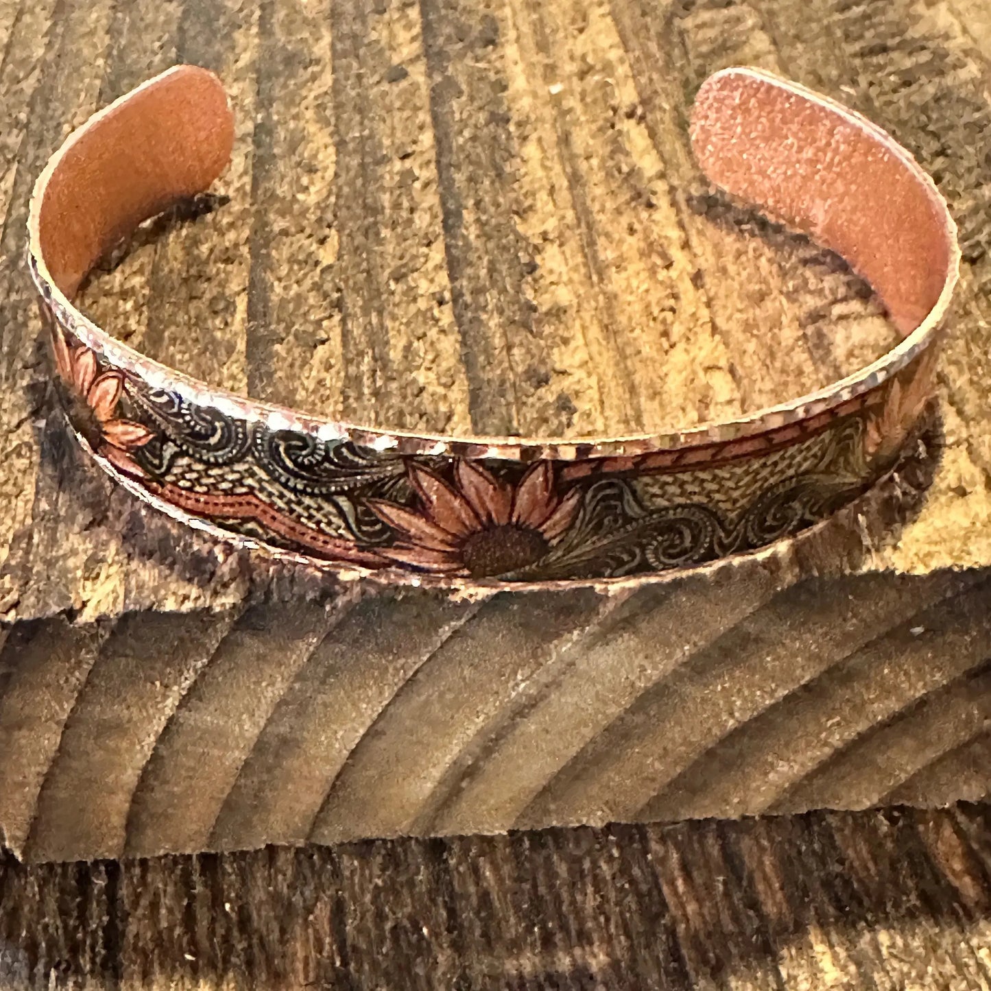 Handmade Boho Western Copper Native Sunflowers Narrow Bracelet, Gift BoxHandmade Boho Western Copper Native Sunflowers Narrow Bracelet, Gift Box - Premium boho bracelet from COPPER ARTS INC. - Just $27! Shop now at Silver Elegant