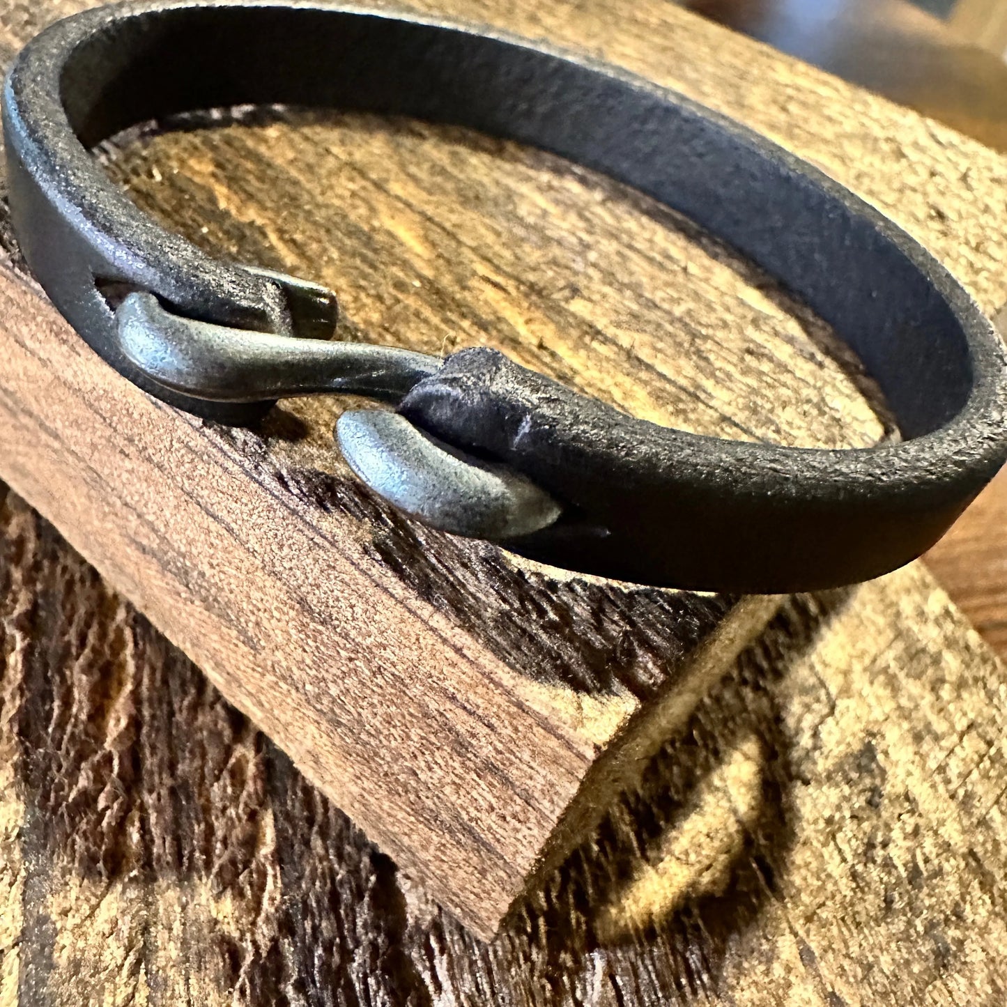 Handcrafted Boho Hippie Black Genuine Leather Cowhide S Hook Bracelet, Gift BoxHandcrafted Boho Hippie Black Genuine Leather Cowhide S Hook Bracelet, Gift Box - Premium boho bracelet from Silver Elegant - Just $18! Shop now at Silver Elegant