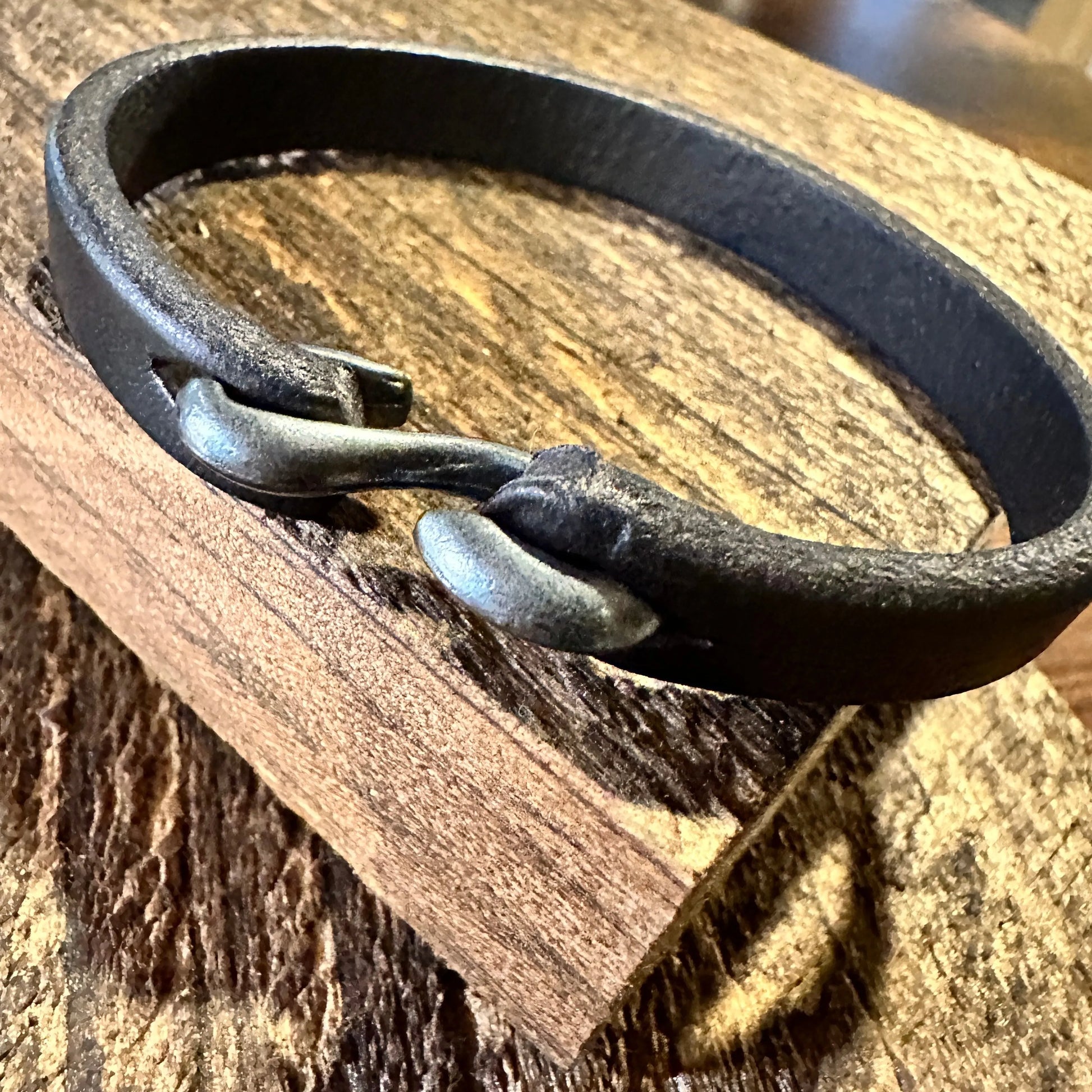 Handcrafted Boho Hippie Black Genuine Leather Cowhide S Hook Bracelet, Gift BoxHandcrafted Boho Hippie Black Genuine Leather Cowhide S Hook Bracelet, Gift Box - Premium boho bracelet from Silver Elegant - Just $18! Shop now at Silver Elegant