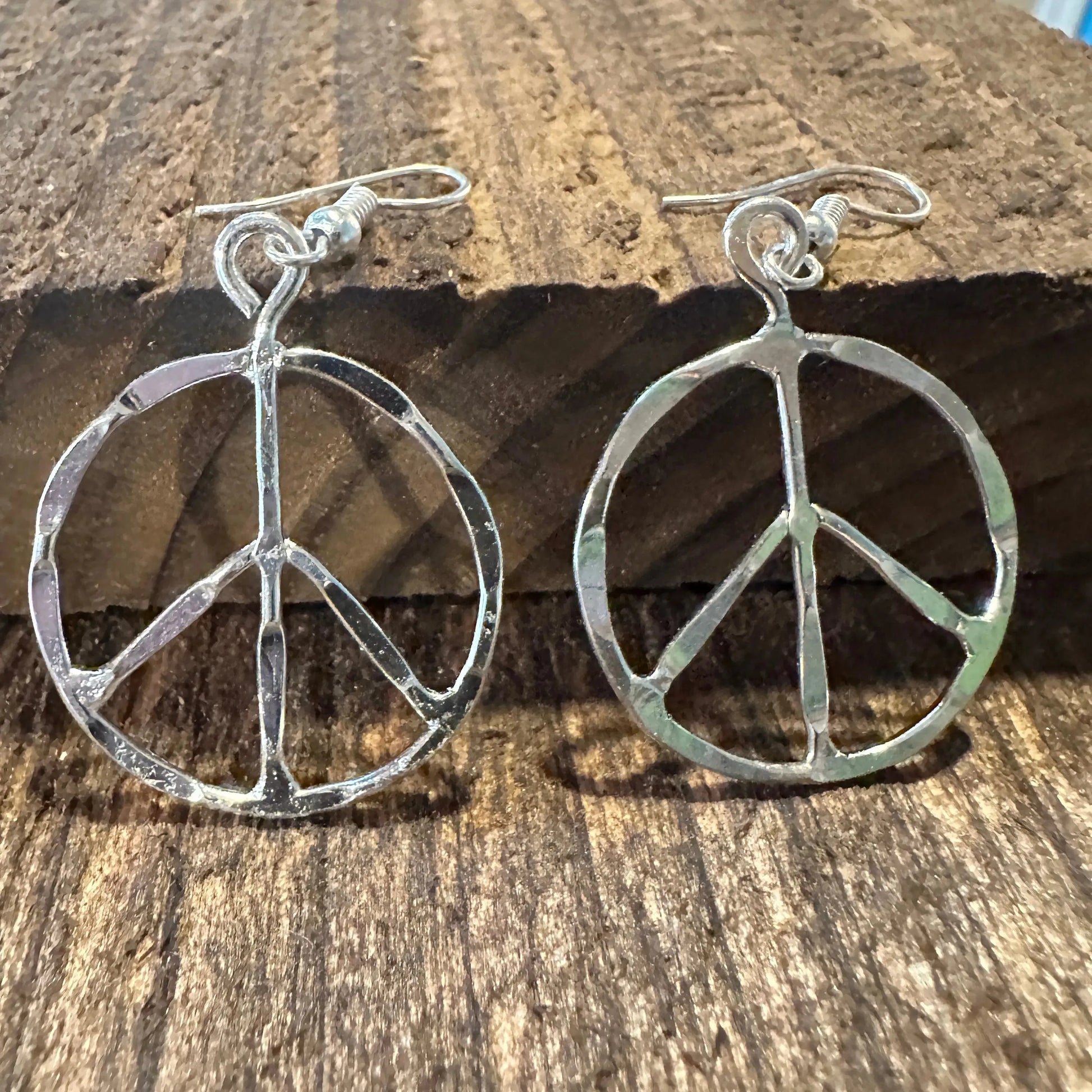 Handmade Artesian Hippie Silver Plated Peace Sign Drop Wire Earrings, Gift BoxHandmade Artesian Hippie Silver Plated Peace Sign Drop Wire Earrings, Gift Box - Premium Boho Drop Earring from Silver Elegant - Just $19! Shop now at Silver Elegant