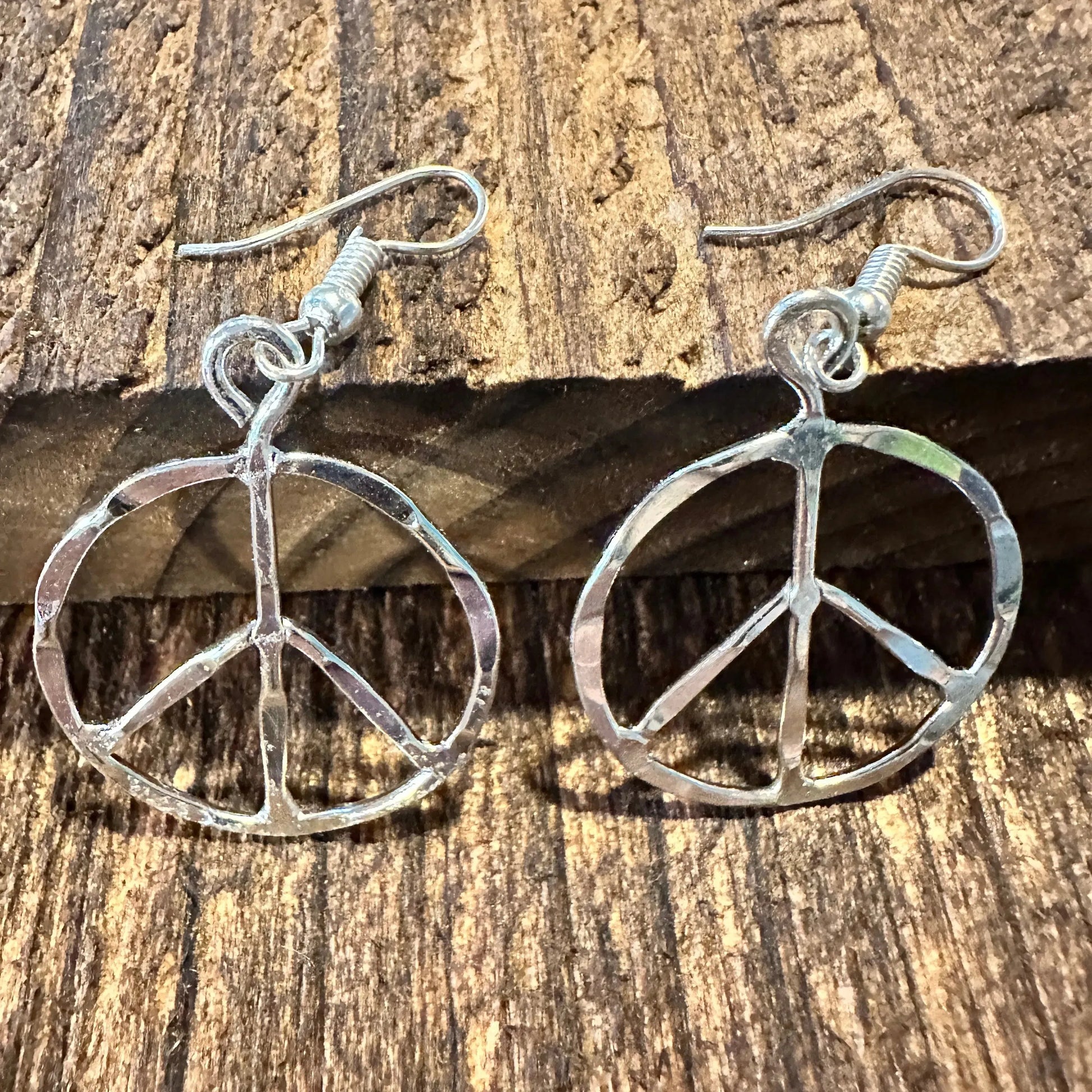 Handmade Artesian Hippie Silver Plated Peace Sign Drop Wire Earrings, Gift BoxHandmade Artesian Hippie Silver Plated Peace Sign Drop Wire Earrings, Gift Box - Premium Boho Drop Earring from Silver Elegant - Just $19! Shop now at Silver Elegant