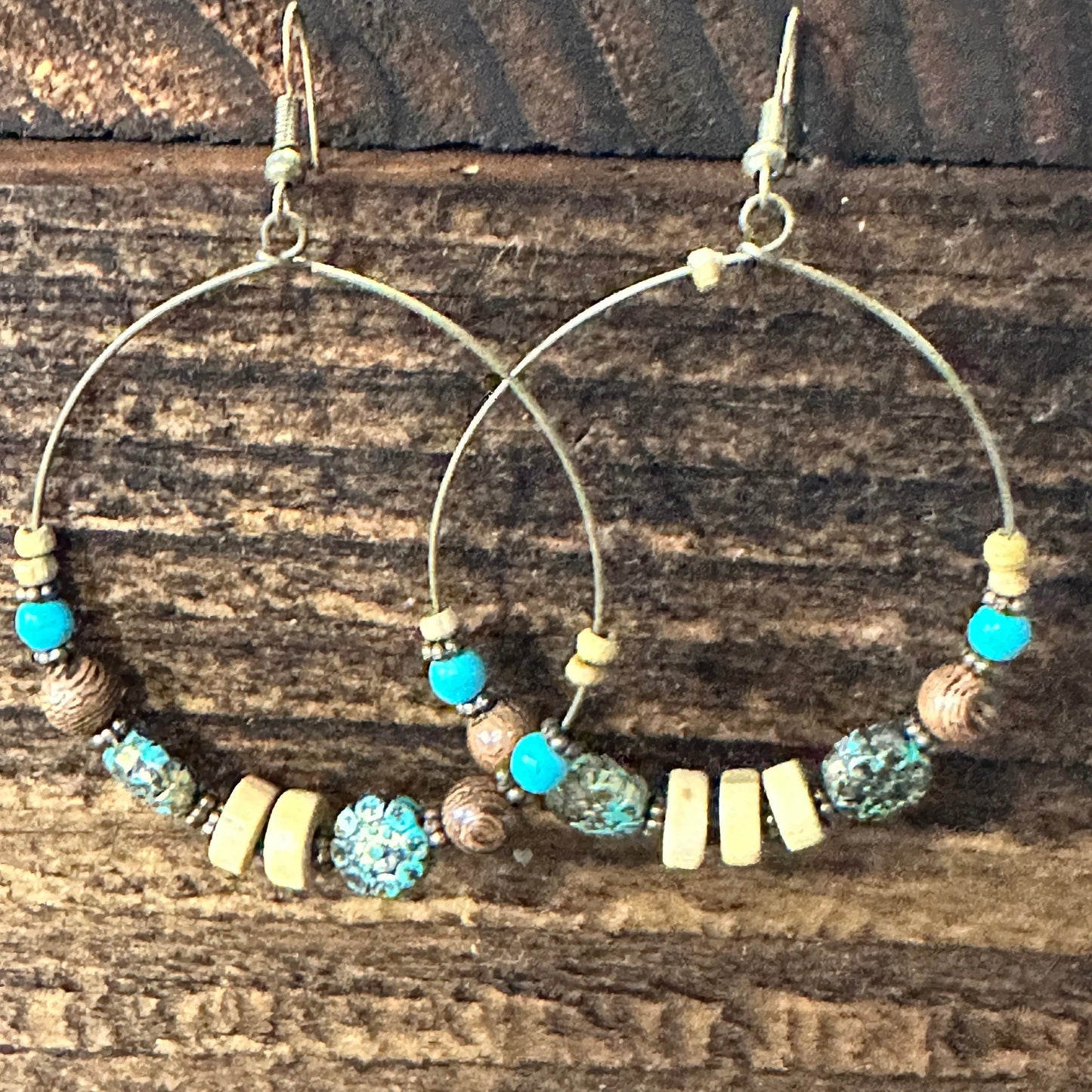 Handmade Western Hippie Copper Wire Colorful Wooden Beads Drop Earrings, Gift BoxHandmade Western Hippie Copper Wire Colorful Wooden Beads Drop Earrings, Gift Box - Premium Boho Drop Earring from Silver Elegant - Just $19! Shop now at Silver Elegant