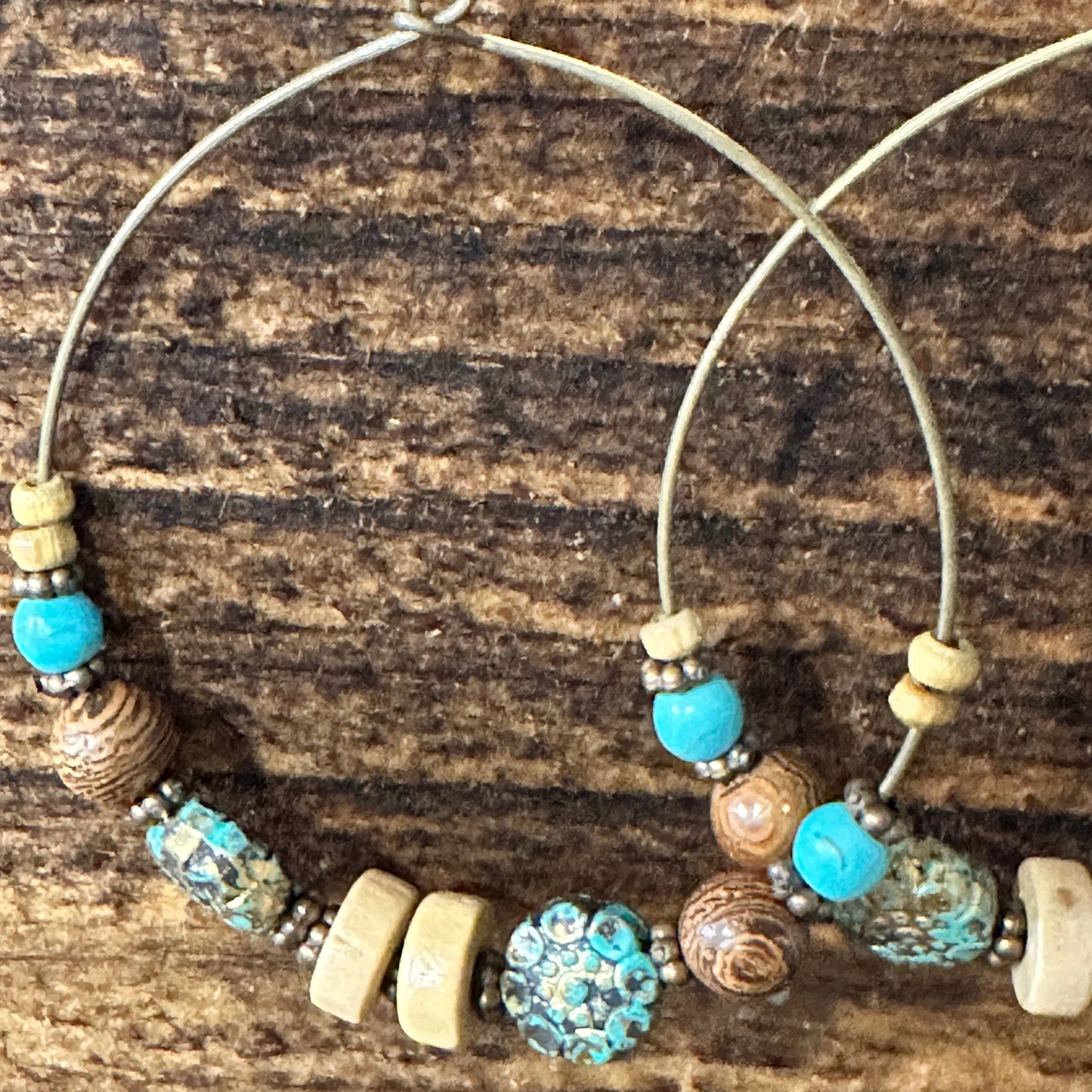 Handmade Western Hippie Copper Wire Colorful Wooden Beads Drop Earrings, Gift BoxHandmade Western Hippie Copper Wire Colorful Wooden Beads Drop Earrings, Gift Box - Premium Boho Drop Earring from Silver Elegant - Just $19! Shop now at Silver Elegant