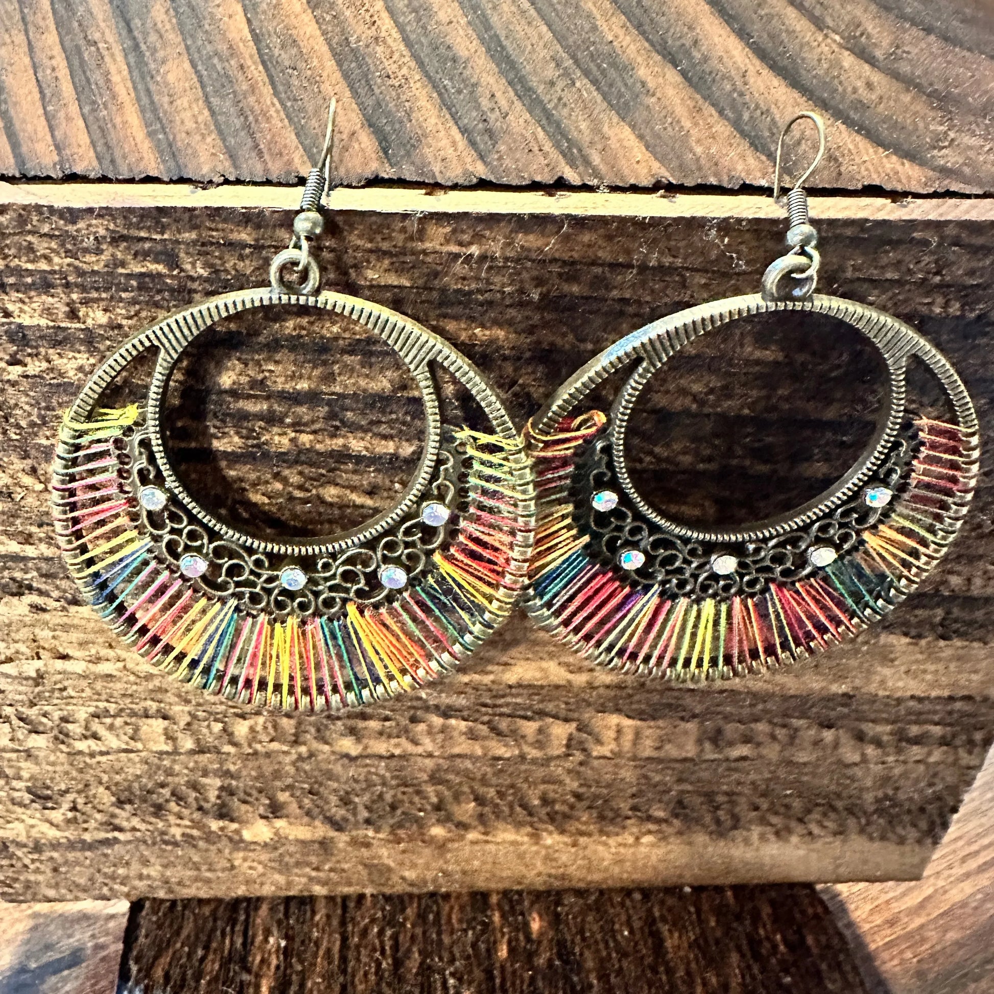 Boho Hippie Cowgirl Threaded Loop Wire Drop Earrings, Multicolor, Gift BoxBoho Hippie Cowgirl Threaded Loop Wire Drop Earrings, Multicolor, Gift Box - Premium Drop Wire Earring from Silver Elegant - Just $13! Shop now at Silver Elegant