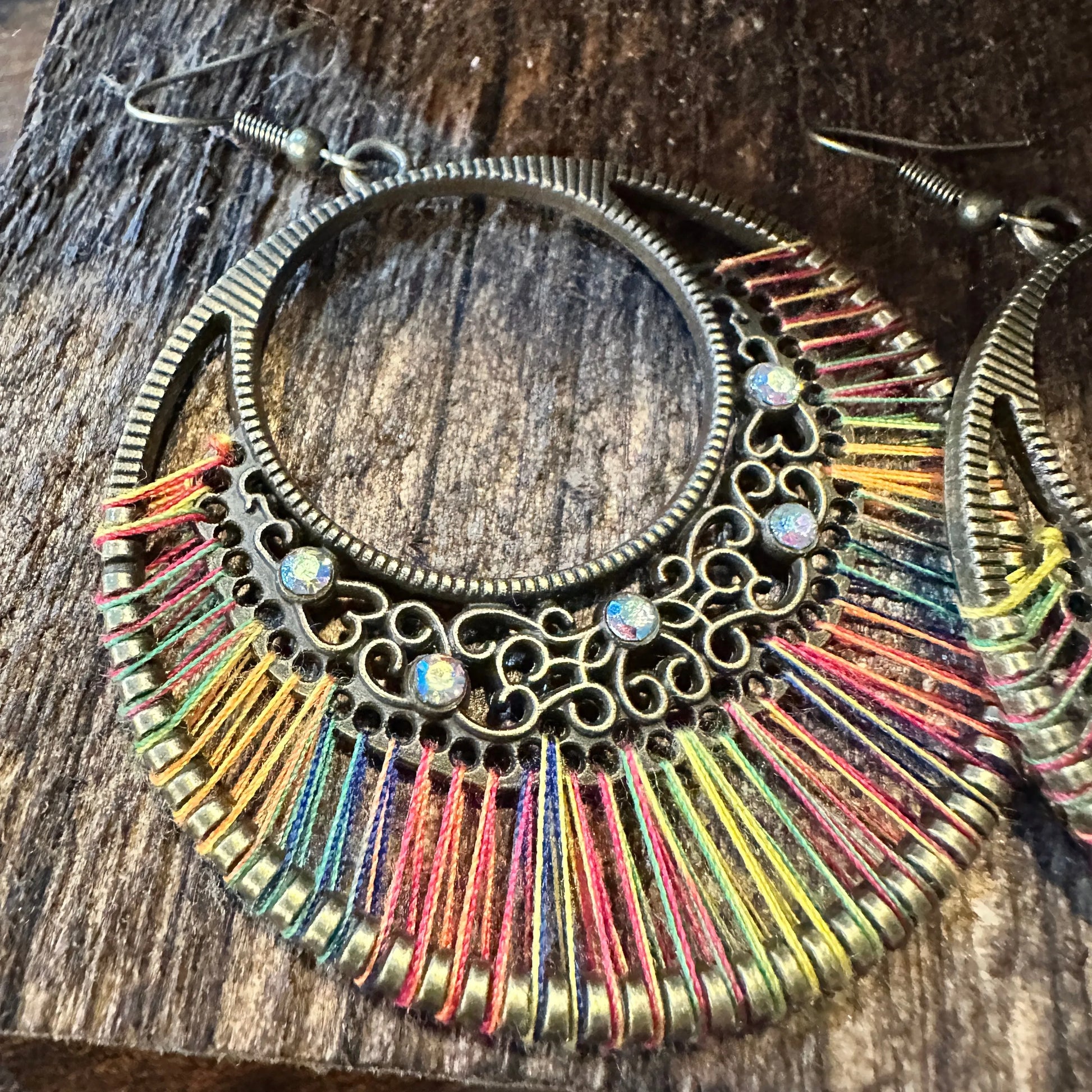 Boho Hippie Cowgirl Threaded Loop Wire Drop Earrings, Multicolor, Gift BoxBoho Hippie Cowgirl Threaded Loop Wire Drop Earrings, Multicolor, Gift Box - Premium Drop Wire Earring from Silver Elegant - Just $13! Shop now at Silver Elegant