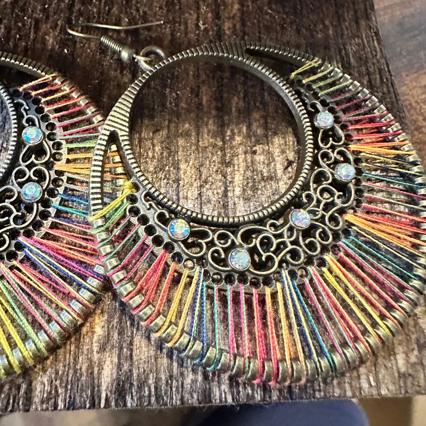 Boho Hippie Cowgirl Threaded Loop Wire Drop Earrings, Multicolor, Gift BoxBoho Hippie Cowgirl Threaded Loop Wire Drop Earrings, Multicolor, Gift Box - Premium Drop Wire Earring from Silver Elegant - Just $13! Shop now at Silver Elegant