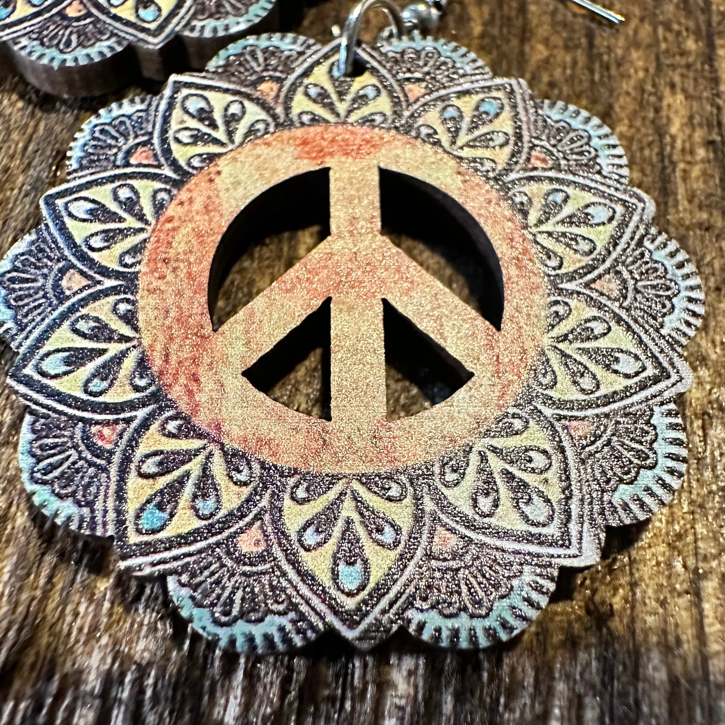 Boho Hippie Western Wooden Peace Love Drop Wire Earrings, Gift BoxBoho Hippie Western Wooden Peace Love Drop Wire Earrings, Gift Box - Premium Drop Wire Earring from Silver Elegant - Just $13! Shop now at Silver Elegant