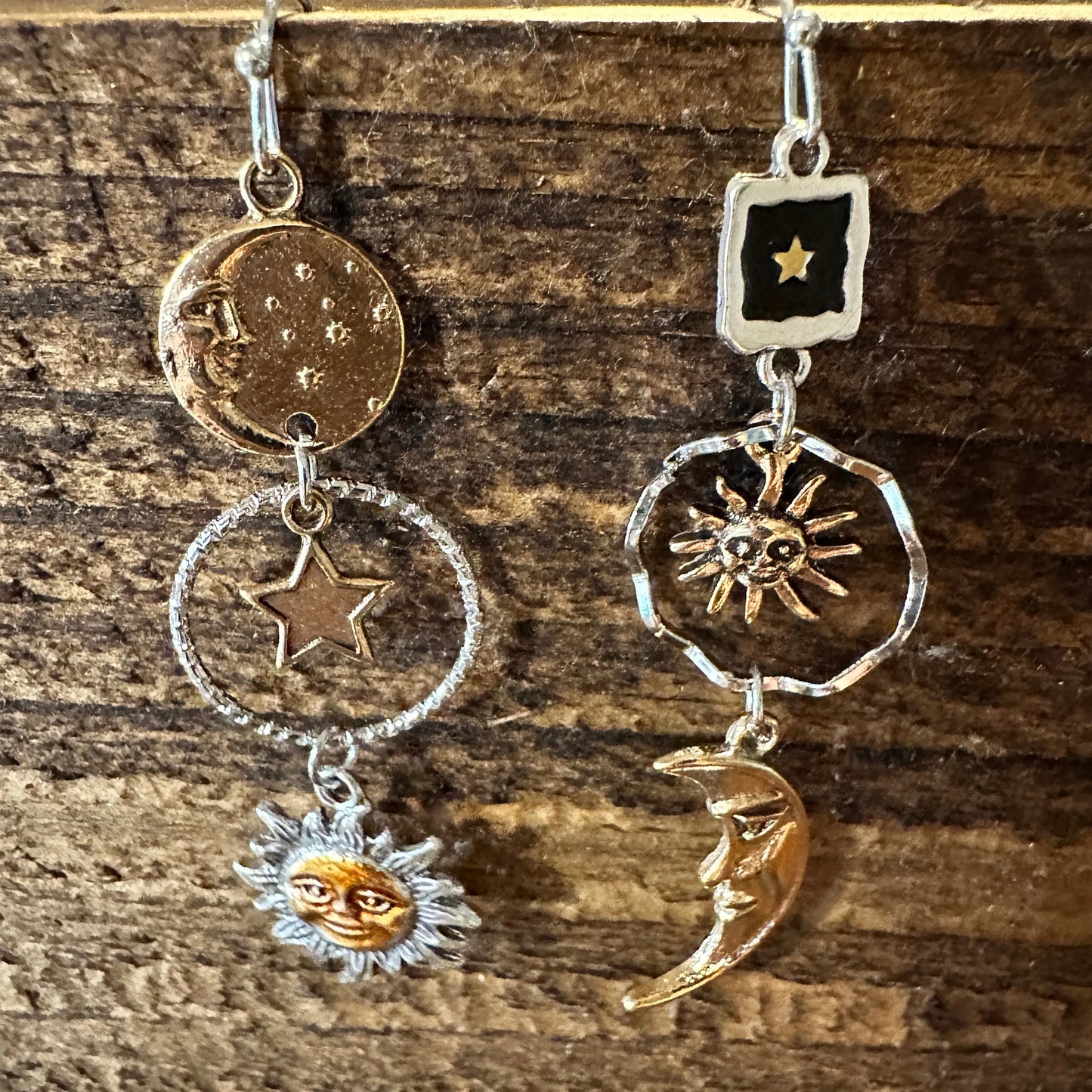 Boho Hippie Western Sun & Moon Celestial Delicate Silver Drop Wire Earrings, Gift BoxBoho Hippie Western Sun & Moon Celestial Delicate Silver Drop Wire Earrings, Gift Box - Premium Drop Wire Earring from Silver Elegant - Just $13! Shop now at Silver Elegant