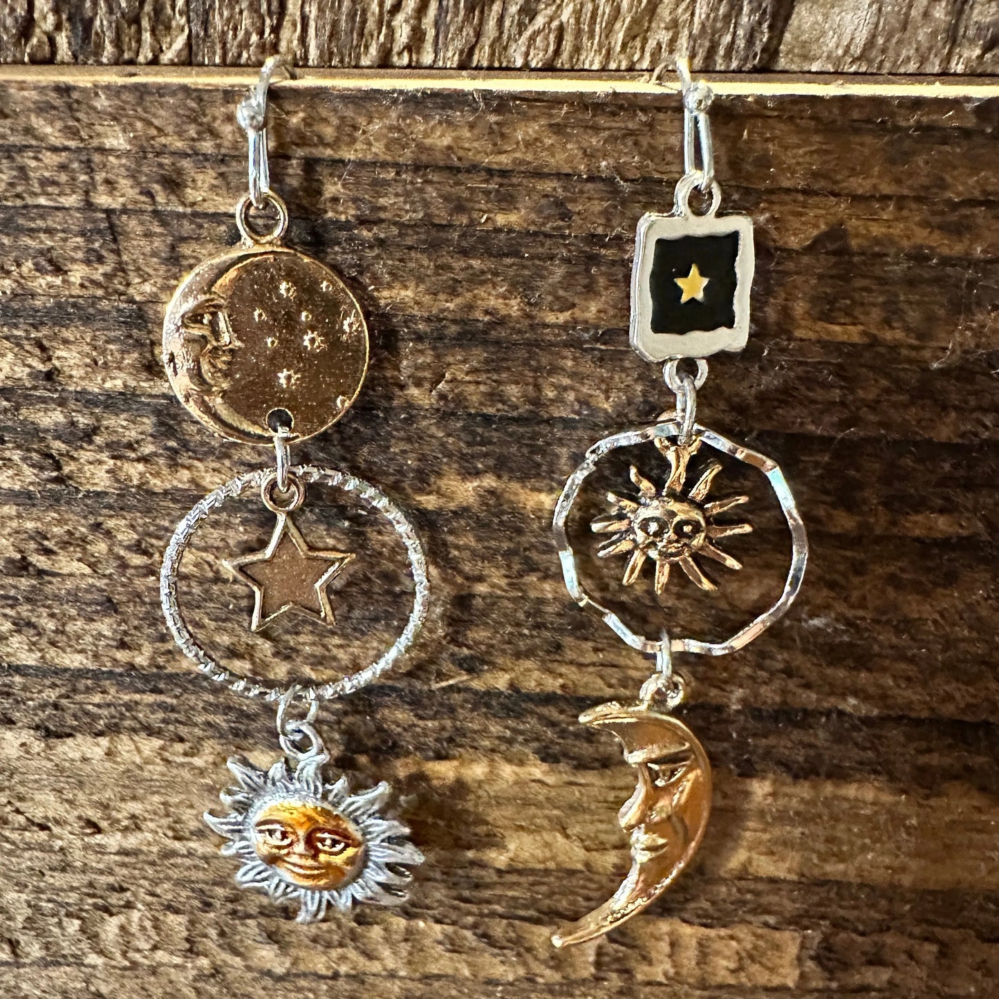 Boho Hippie Western Sun & Moon Celestial Delicate Silver Drop Wire Earrings, Gift BoxBoho Hippie Western Sun & Moon Celestial Delicate Silver Drop Wire Earrings, Gift Box - Premium Drop Wire Earring from Silver Elegant - Just $13! Shop now at Silver Elegant