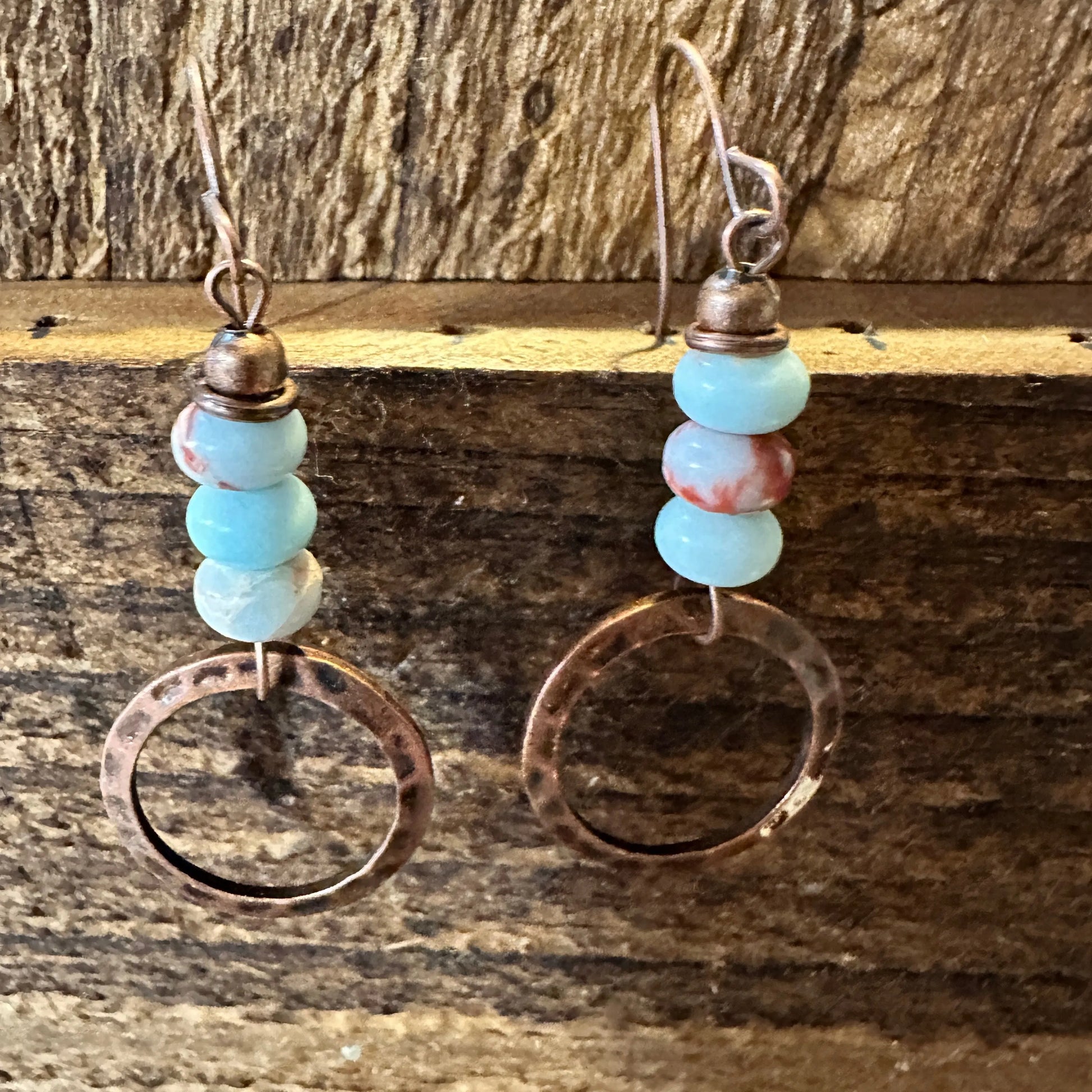 Boho Hippie Western Delicate Copper & Turquoise Beads Drop Wire Earrings, Gift BoxBoho Hippie Western Delicate Copper & Turquoise Beads Drop Wire Earrings, Gift Box - Premium Drop Wire Earring from Silver Elegant - Just $13! Shop now at Silver Elegant