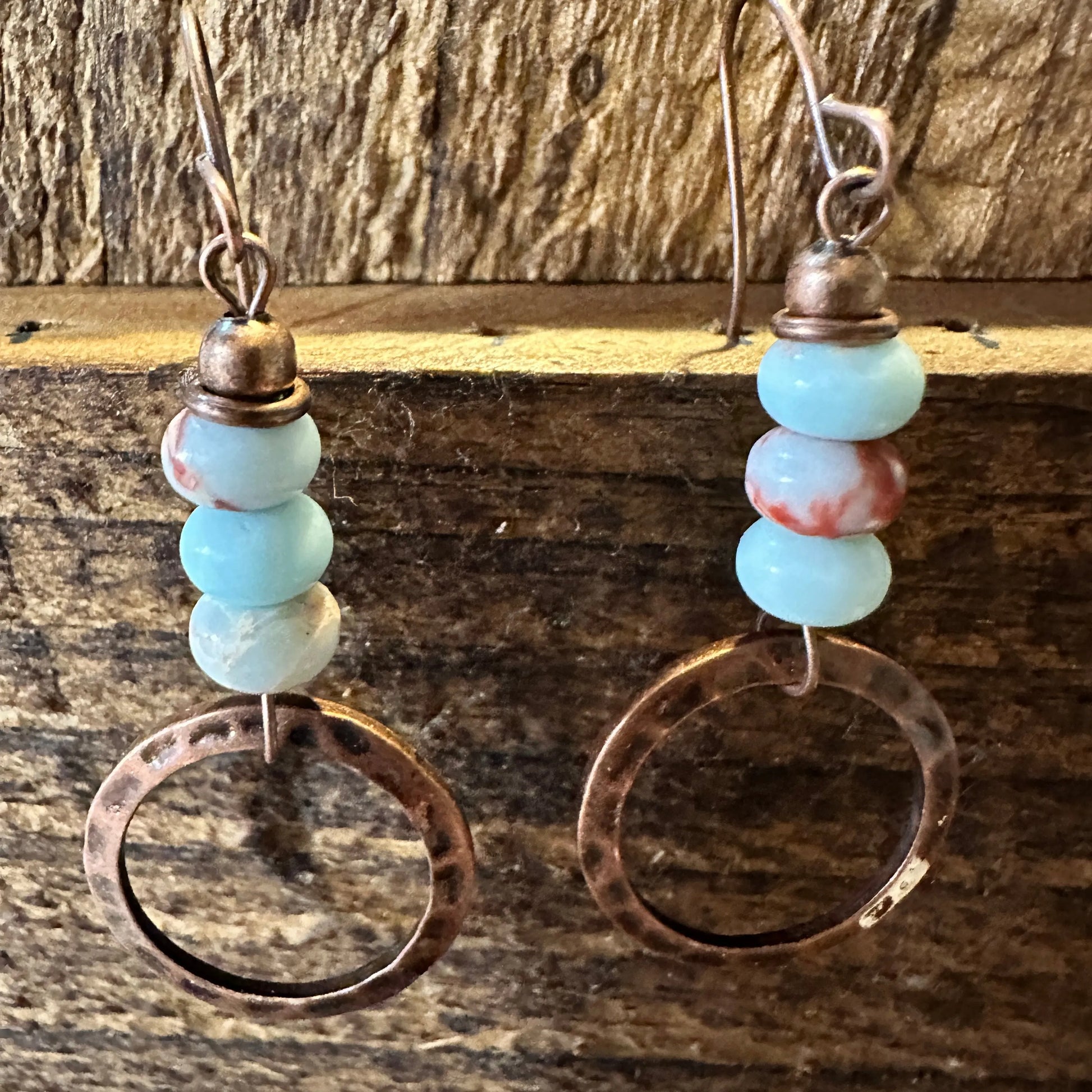 Boho Hippie Western Delicate Copper & Turquoise Beads Drop Wire Earrings, Gift BoxBoho Hippie Western Delicate Copper & Turquoise Beads Drop Wire Earrings, Gift Box - Premium Drop Wire Earring from Silver Elegant - Just $13! Shop now at Silver Elegant