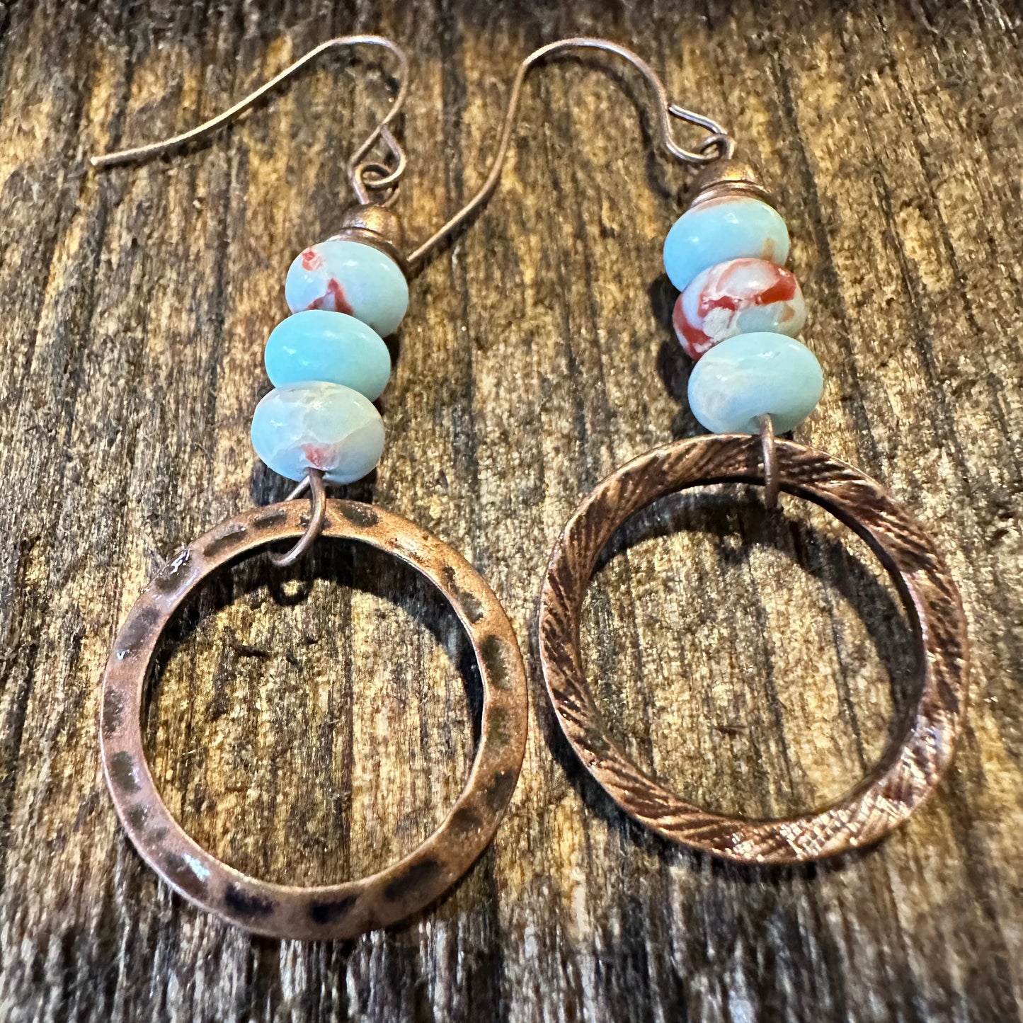 Boho Hippie Western Delicate Copper & Turquoise Beads Drop Wire Earrings, Gift BoxBoho Hippie Western Delicate Copper & Turquoise Beads Drop Wire Earrings, Gift Box - Premium Drop Wire Earring from Silver Elegant - Just $13! Shop now at Silver Elegant