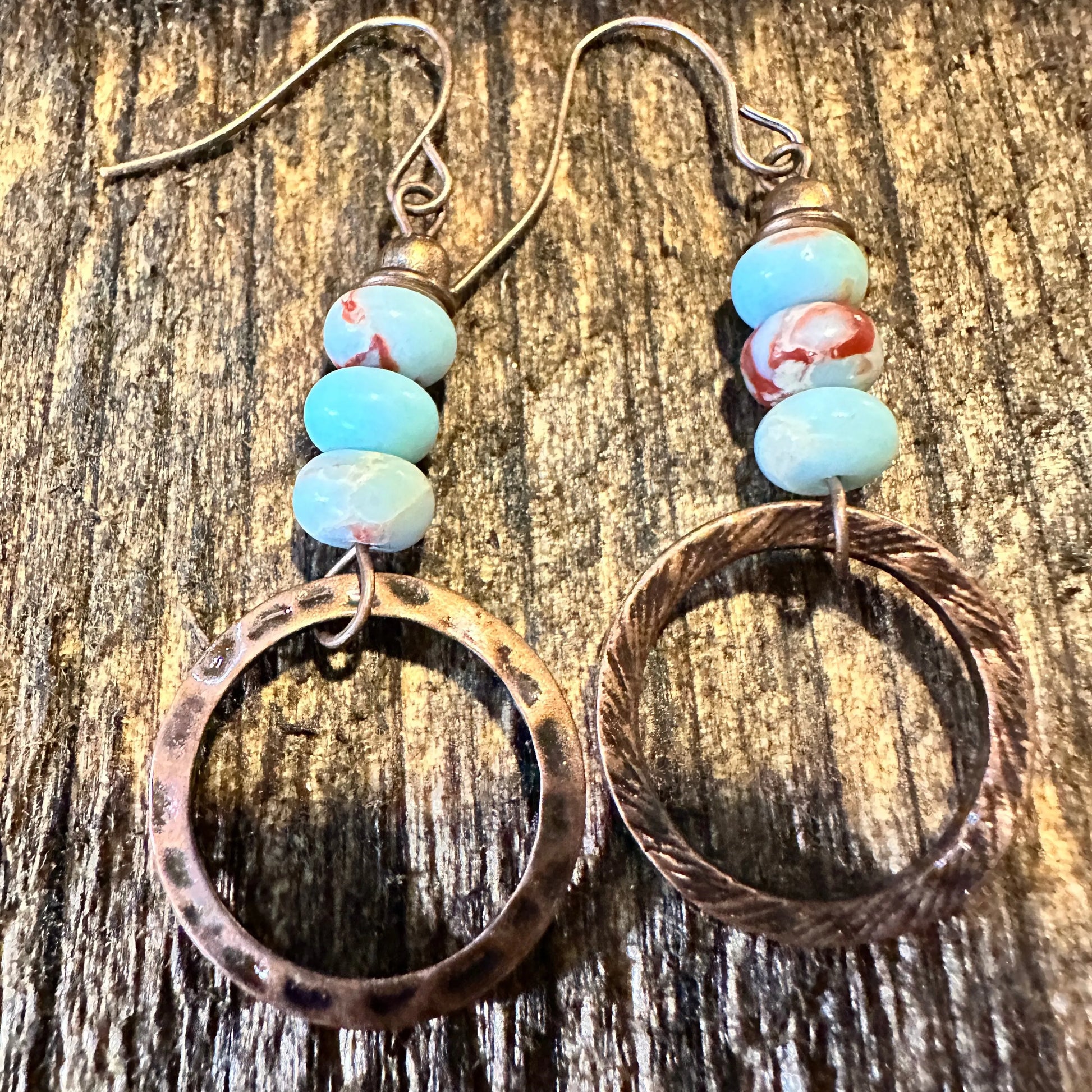 Boho Hippie Western Delicate Copper & Turquoise Beads Drop Wire Earrings, Gift BoxBoho Hippie Western Delicate Copper & Turquoise Beads Drop Wire Earrings, Gift Box - Premium Drop Wire Earring from Silver Elegant - Just $13! Shop now at Silver Elegant