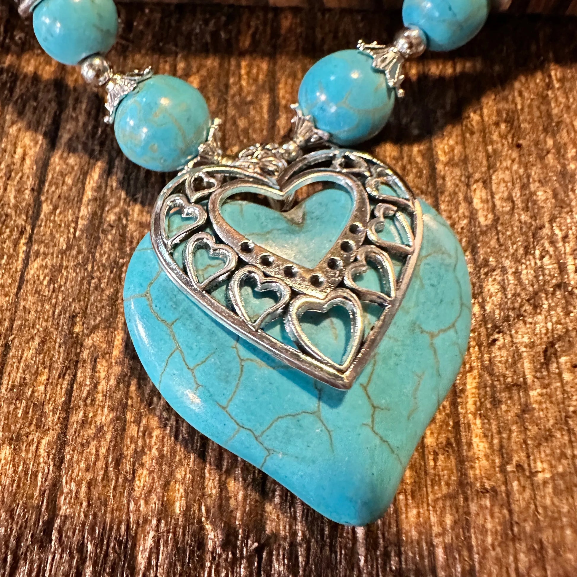 Boho Western Cowgirl Turquoise Adjustable Heart Necklace, Gift BoxBoho Western Cowgirl Turquoise Adjustable Heart Necklace, Gift Box - Premium Pendant Necklace from Silver Elegant - Just $24! Shop now at Silver Elegant