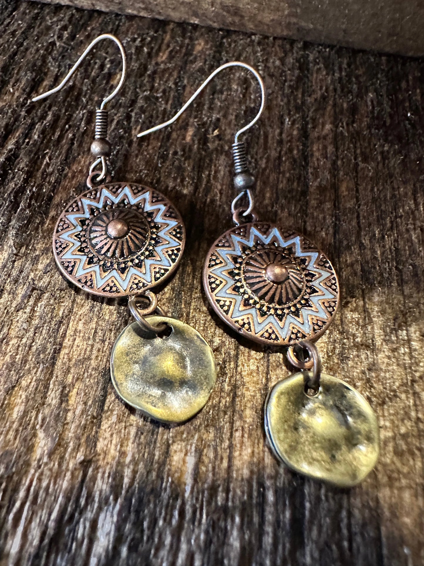 Boho Hippie Western Delicate Copper Sunshine Drop Wire Earrings, Gift BoxBoho Hippie Western Delicate Copper Sunshine Drop Wire Earrings, Gift Box - Premium Drop Wire Earring from Silver Elegant - Just $13! Shop now at Silver Elegant