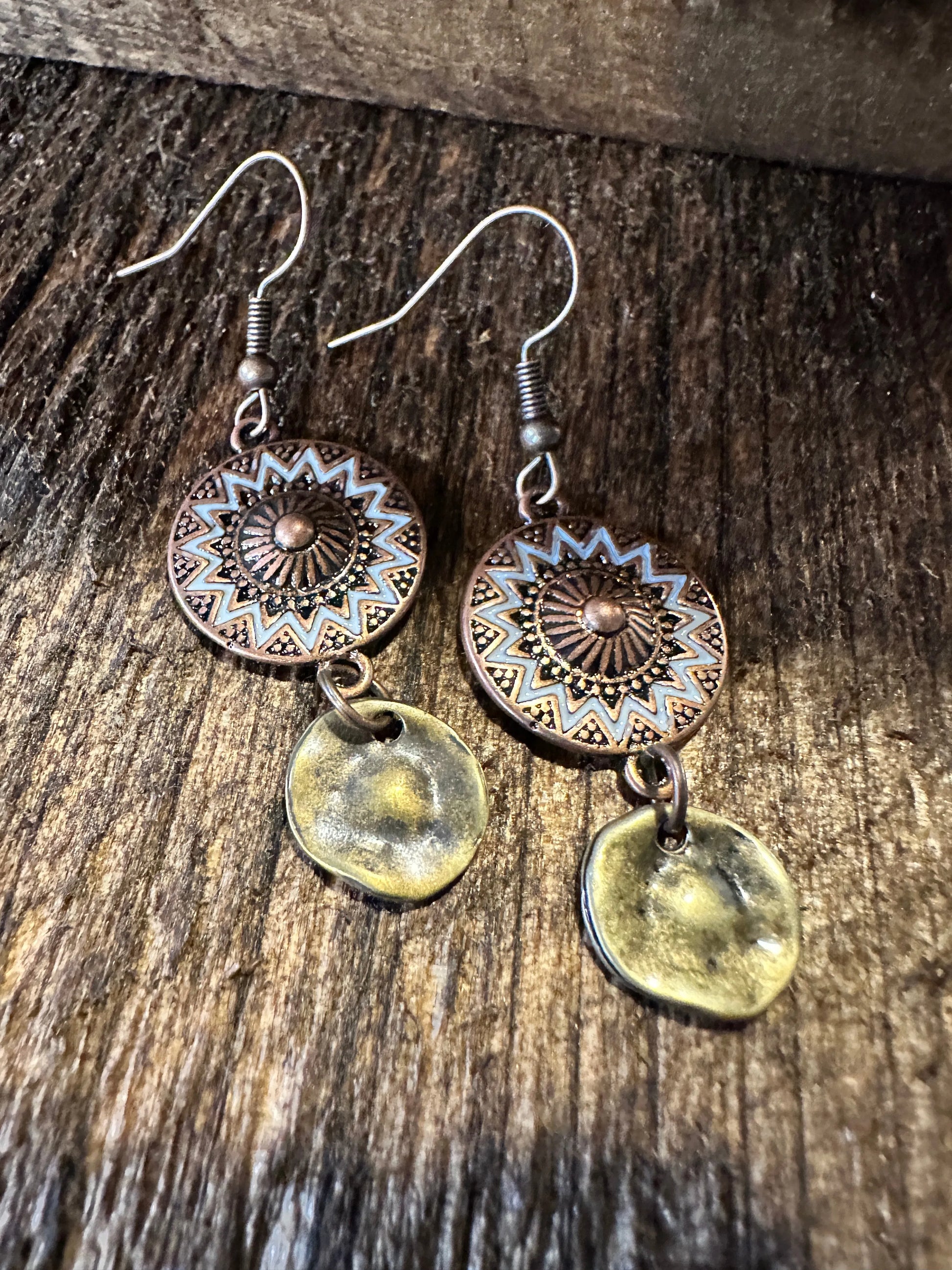 Boho Hippie Western Delicate Copper Sunshine Drop Wire Earrings, Gift BoxBoho Hippie Western Delicate Copper Sunshine Drop Wire Earrings, Gift Box - Premium Drop Wire Earring from Silver Elegant - Just $13! Shop now at Silver Elegant