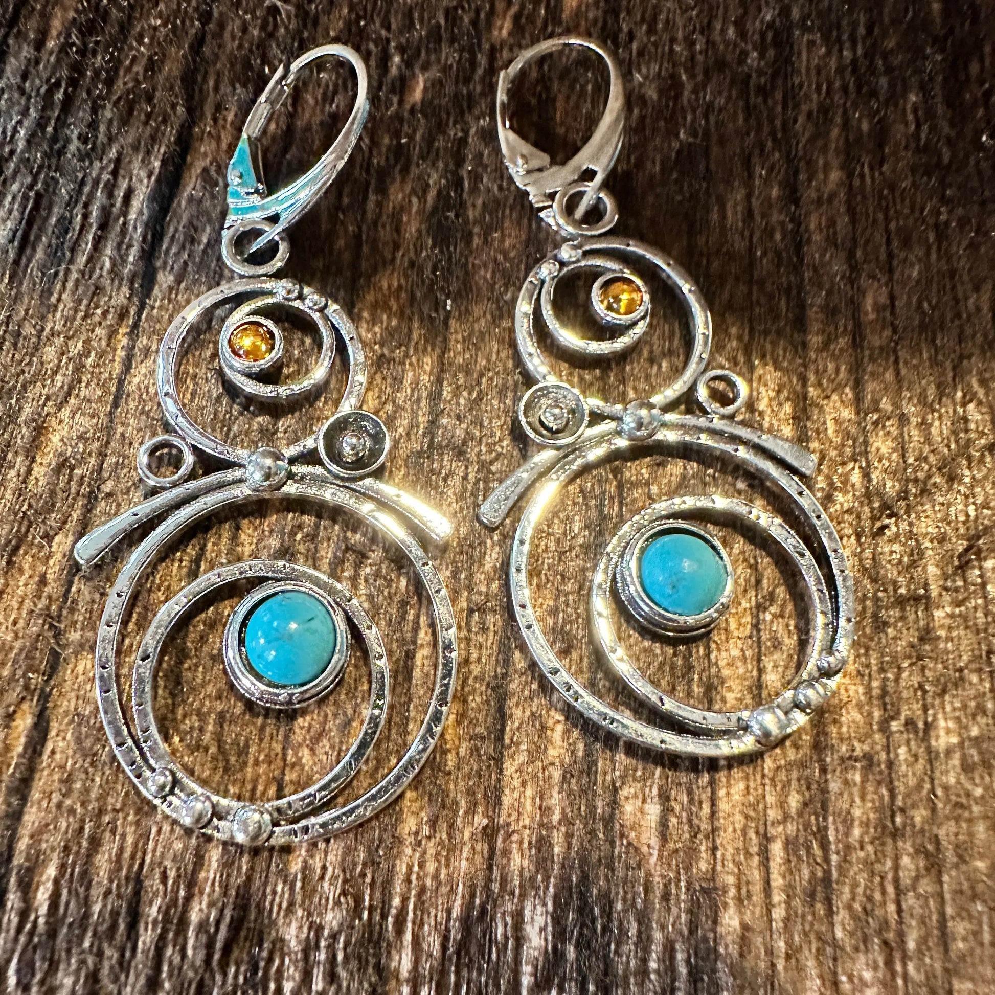 Boho Hippie Western Turquoise Stone Circle Silver Drop Wire Earrings, Gift BoxBoho Hippie Western Turquoise Stone Circle Silver Drop Wire Earrings, Gift Box - Premium Drop Wire Earring from Silver Elegant - Just $13! Shop now at Silver Elegant