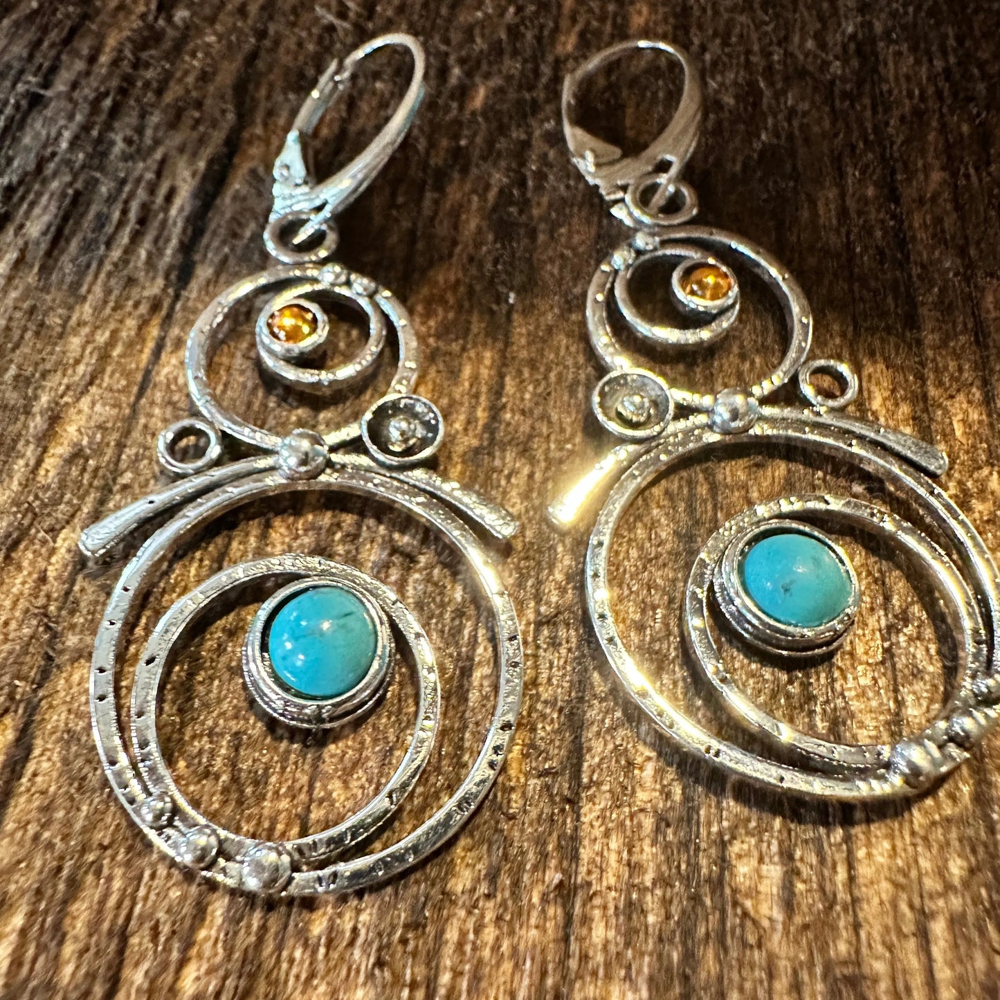 Boho Hippie Western Turquoise Stone Circle Silver Drop Wire Earrings, Gift BoxBoho Hippie Western Turquoise Stone Circle Silver Drop Wire Earrings, Gift Box - Premium Drop Wire Earring from Silver Elegant - Just $13! Shop now at Silver Elegant