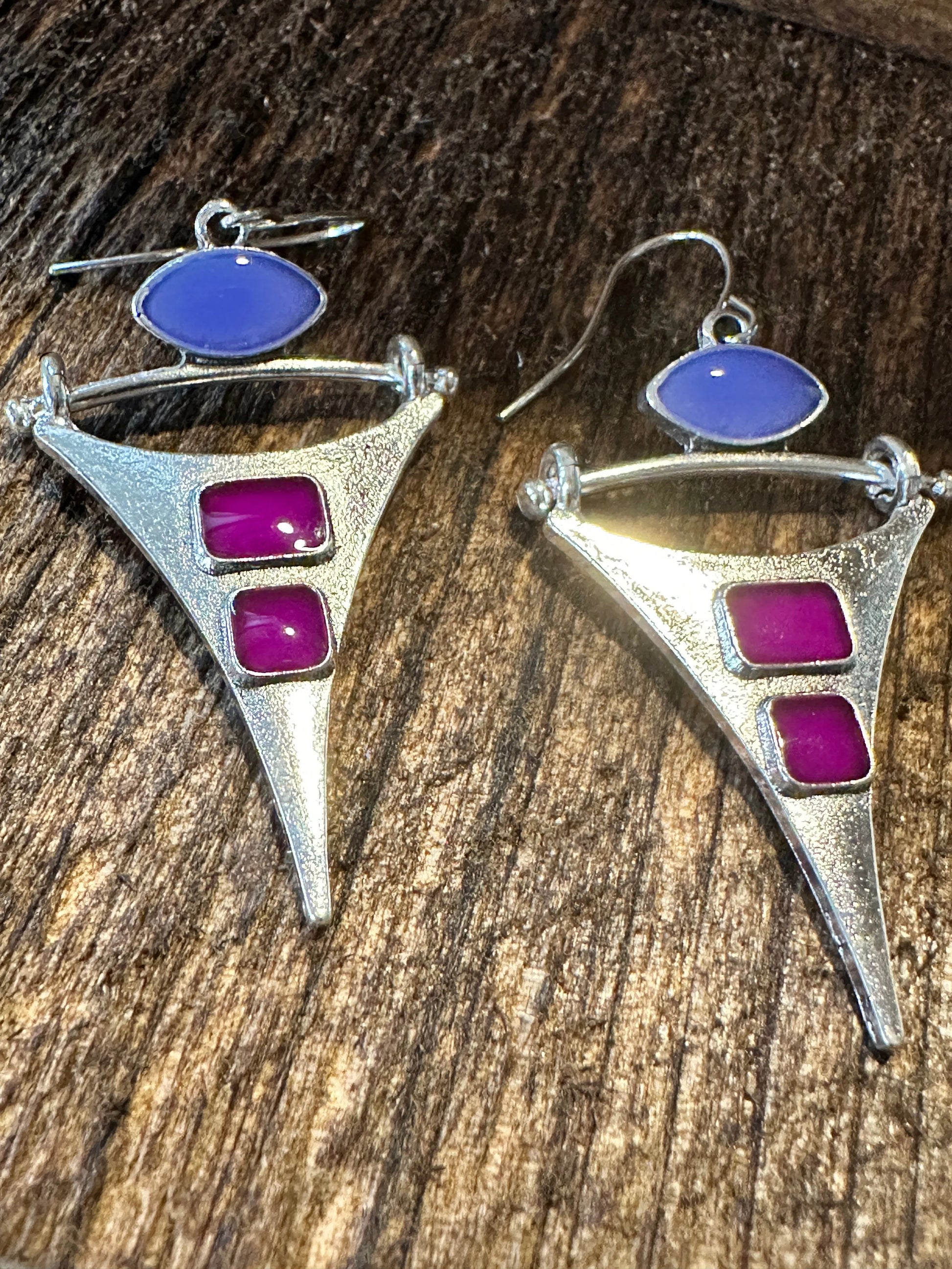 Boho Hippie Western Delicate Pointed Silver Purple Drop Wire Earrings, Gift BoxBoho Hippie Western Delicate Pointed Silver Purple Drop Wire Earrings, Gift Box - Premium Drop Wire Earring from Silver Elegant - Just $13! Shop now at Silver Elegant