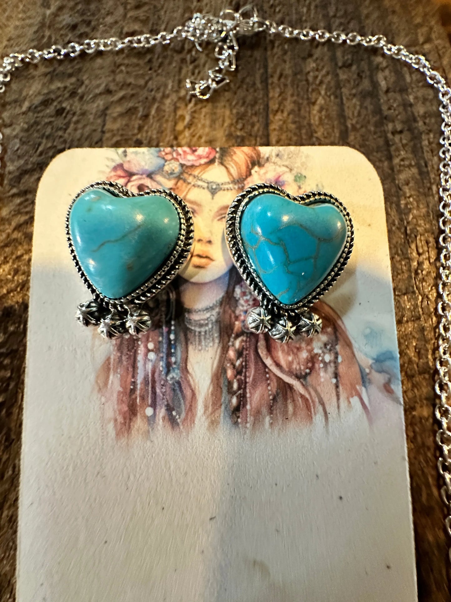 Boho Western Turquoise Bull Head Necklace Earrings Set, Vintage Bohemian Jewelry Set, Gift BoxBoho Western Turquoise Bull Head Necklace Earrings Set, Vintage Bohemian Jewelry Set, Gift Box - Premium Pendant Necklace from Silver Elegant - Just $24! Shop now at Silver Elegant