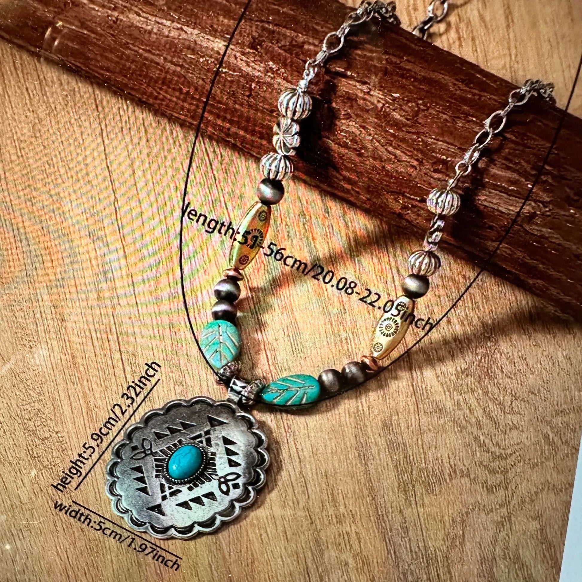 Boho Western Western Cowgirl Tribal Large Conch Pendant, Turquoise Silver, Gift BoxBoho Western Western Cowgirl Tribal Large Conch Pendant, Turquoise Silver, Gift Box - Premium Pendant Necklace from Silver Elegant - Just $24! Shop now at Silver Elegant