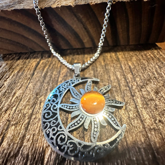 Handcrafted Boho Hippie Moon & Sun Silver Pendant Necklace , Gift BoxHandcrafted Boho Hippie Moon & Sun Silver Pendant Necklace , Gift Box - Premium Pendant Necklace from Silver Elegant - Just $16! Shop now at Silver Elegant