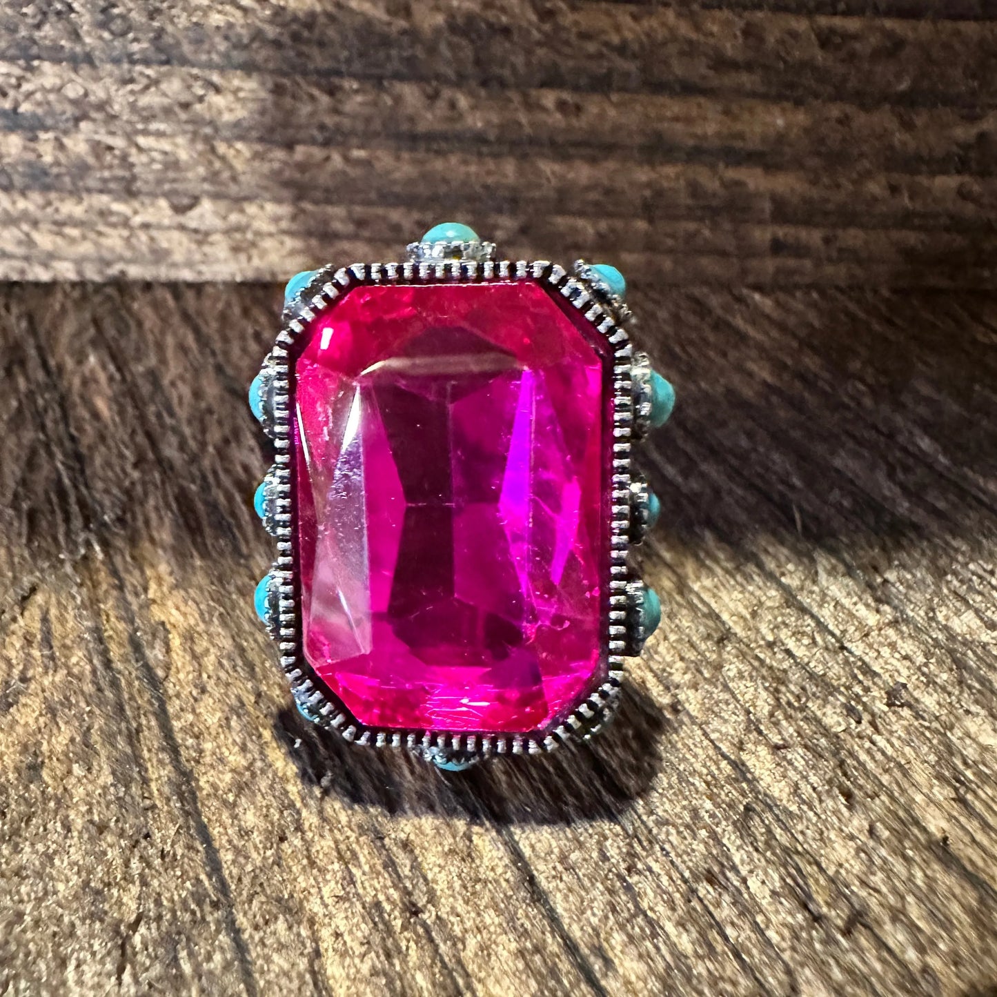 Western Boho Hippie Octagon Cut Crystal Stretch Ring: Fuchsia Cuff Ring, Gift BoxWestern Boho Hippie Octagon Cut Crystal Stretch Ring: Fuchsia Cuff Ring, Gift Box - Premium cuff rings from Silver Elegant - Just $18! Shop now at Silver Elegant