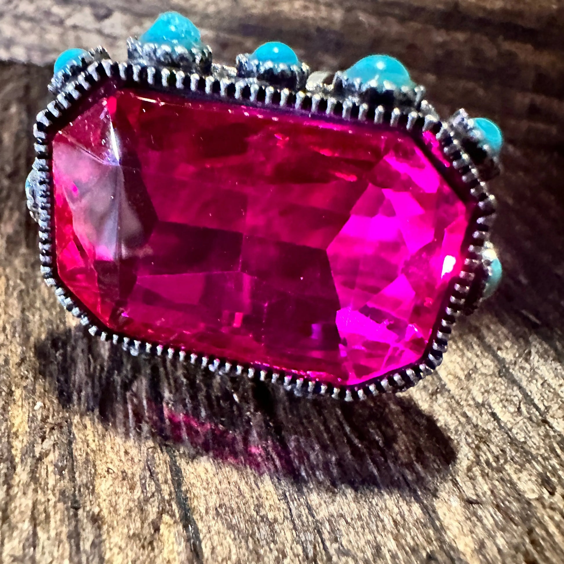 Western Boho Hippie Octagon Cut Crystal Stretch Ring: Fuchsia Cuff Ring, Gift BoxWestern Boho Hippie Octagon Cut Crystal Stretch Ring: Fuchsia Cuff Ring, Gift Box - Premium cuff rings from Silver Elegant - Just $18! Shop now at Silver Elegant