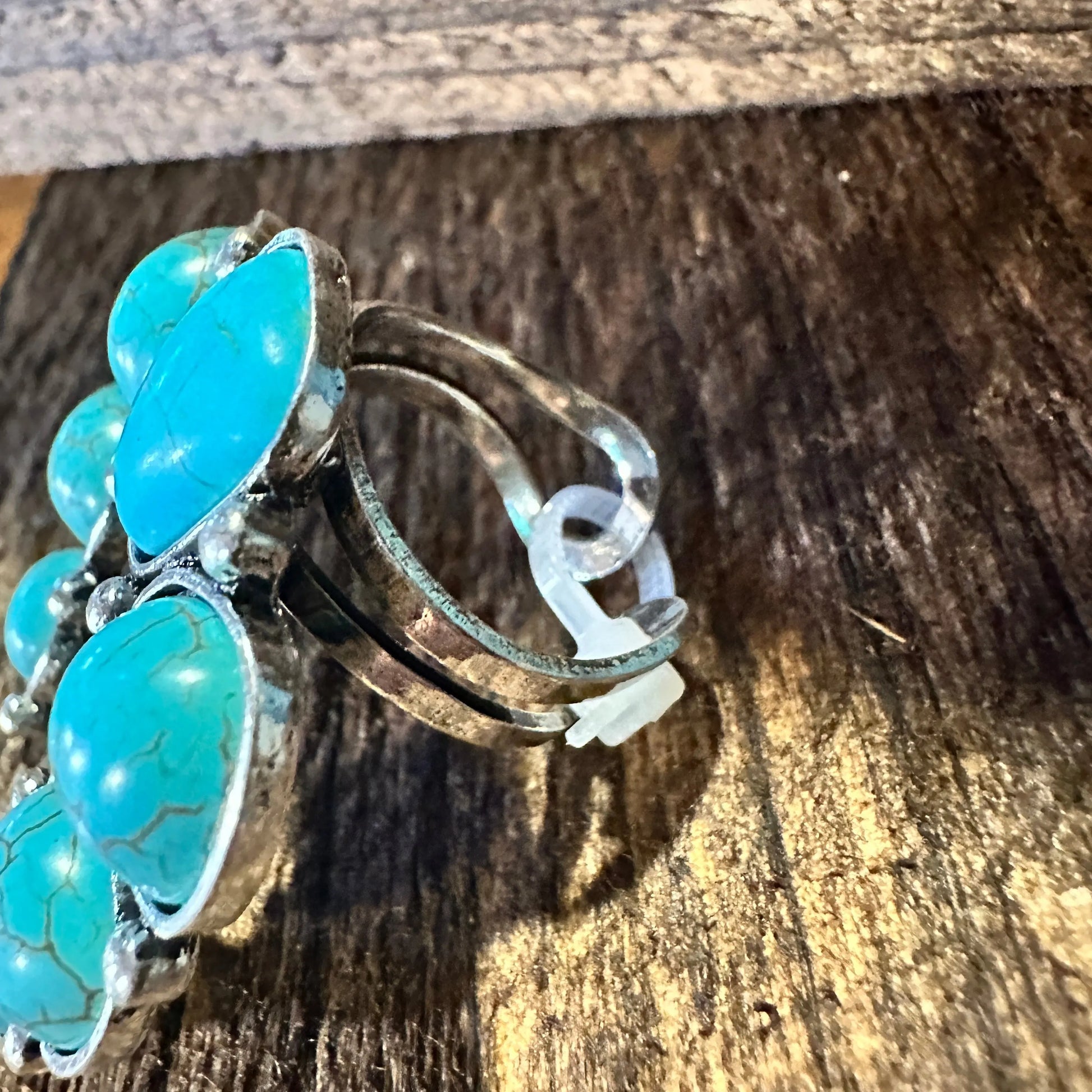 Western Boho Hippie Turquoise Stone Squash Blossom Cuff Statement Ring, Gift BoxWestern Boho Hippie Turquoise Stone Squash Blossom Cuff Statement Ring, Gift Box - Premium cuff rings from Silver Elegant - Just $18! Shop now at Silver Elegant