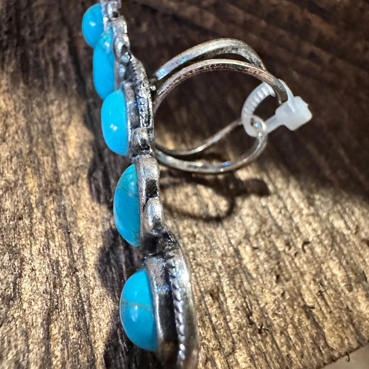 Boho Hippie Western Turquoise Circle & Oval Semi Stone Pave Linear Bar Cuff Ring, Gift BoxBoho Hippie Western Turquoise Circle & Oval Semi Stone Pave Linear Bar Cuff Ring, Gift Box - Premium cuff rings from Silver Elegant - Just $18! Shop now at Silver Elegant