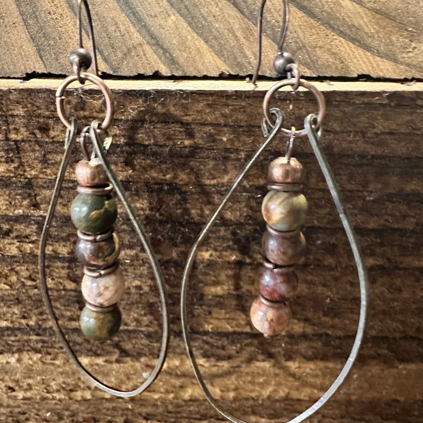 Handmade Western Hippie Copper Wire Colorful Wooden Beads Drop Earrings, Gift BoxHandmade Western Hippie Copper Wire Colorful Wooden Beads Drop Earrings, Gift Box - Premium Boho Drop Earring from Silver Elegant - Just $19! Shop now at Silver Elegant