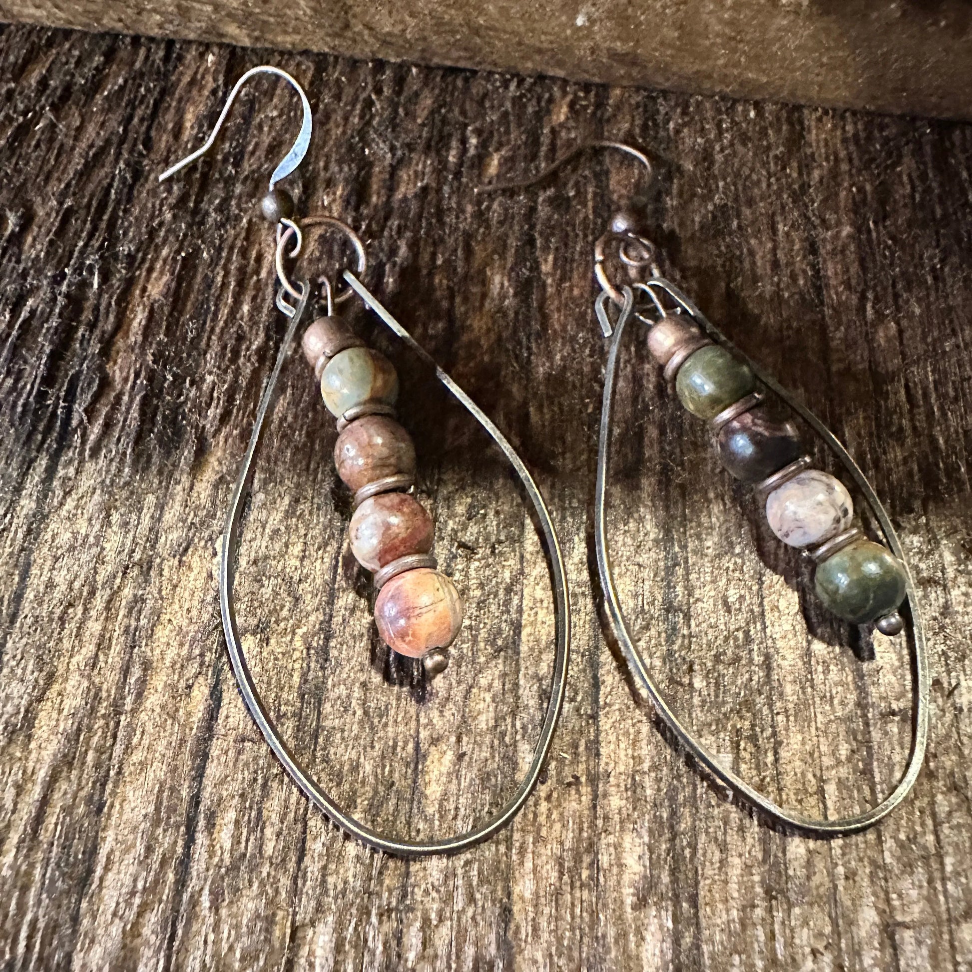 Handmade Western Hippie Copper Wire Colorful Wooden Beads Drop Earrings, Gift BoxHandmade Western Hippie Copper Wire Colorful Wooden Beads Drop Earrings, Gift Box - Premium Boho Drop Earring from Silver Elegant - Just $19! Shop now at Silver Elegant